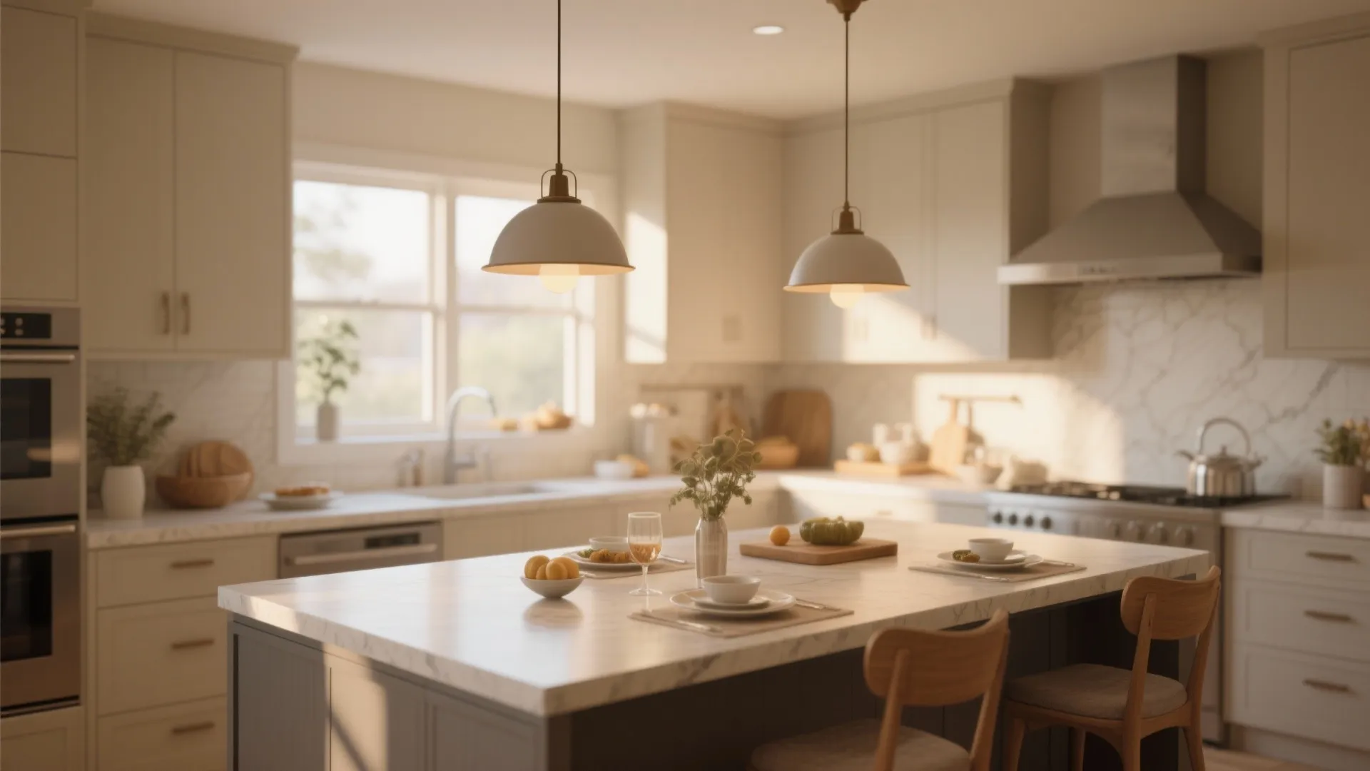 7. Over-Island Lighting