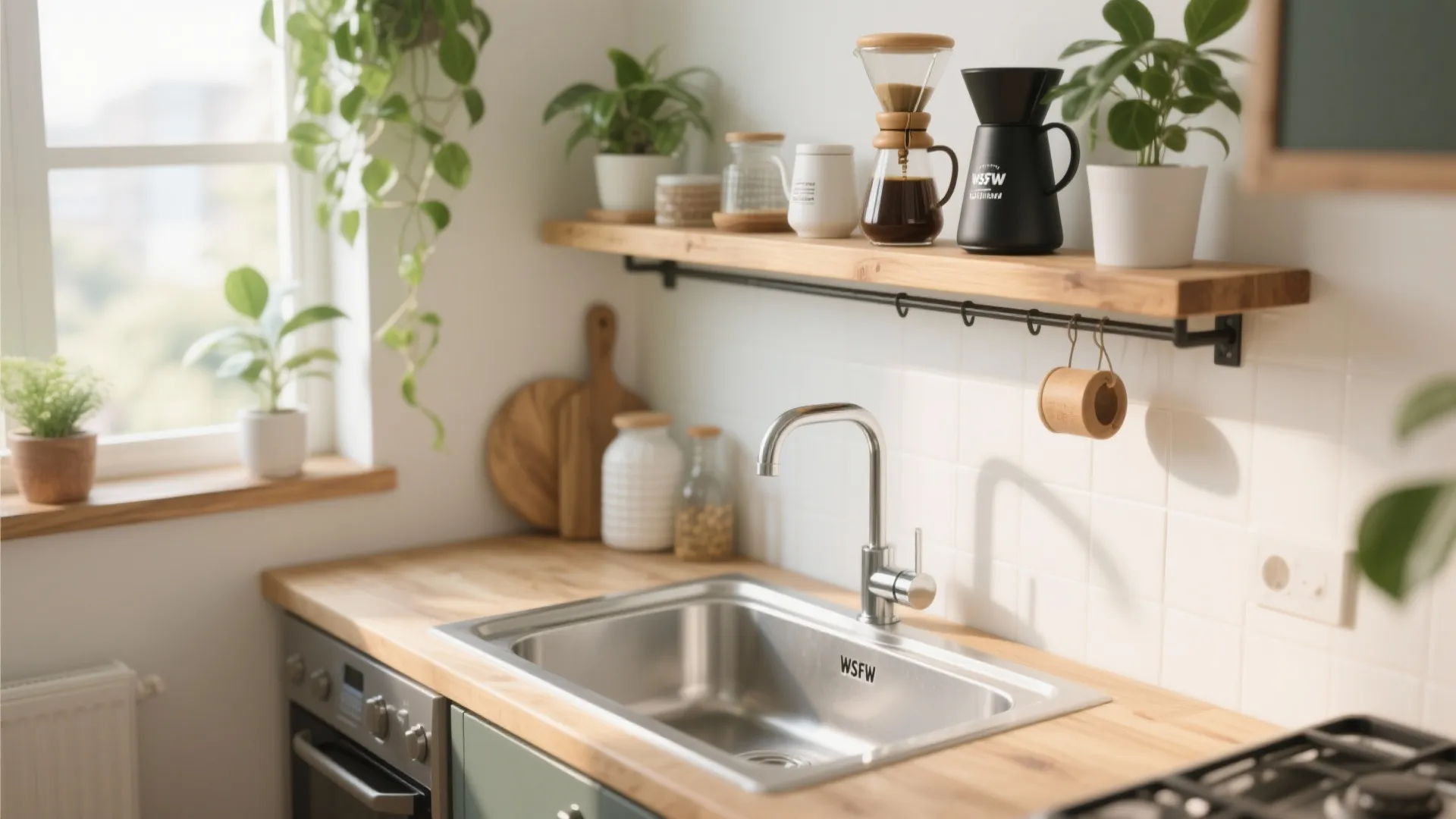 9. Over-the-Sink Coffee Shelf