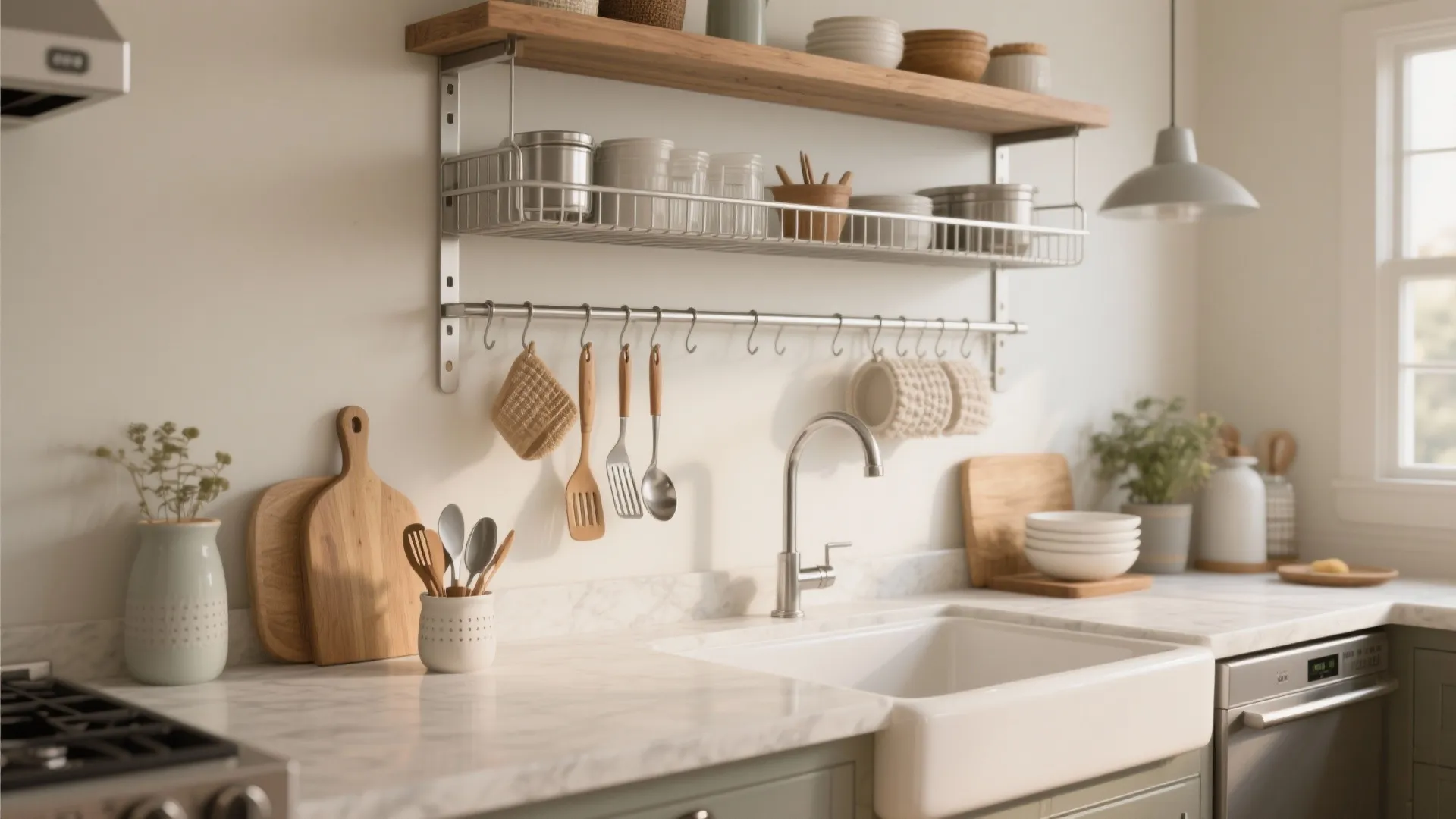 5. Over-sink and hanging multi-level racks