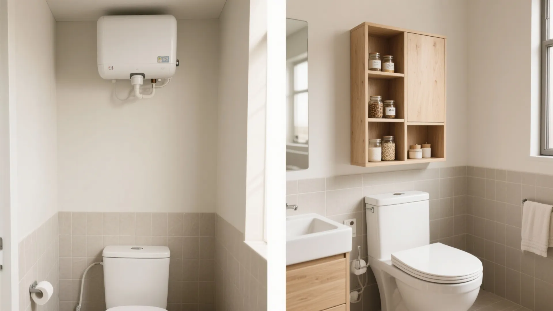 2) Over‑the‑Toilet Tower With Open + Closed Zones