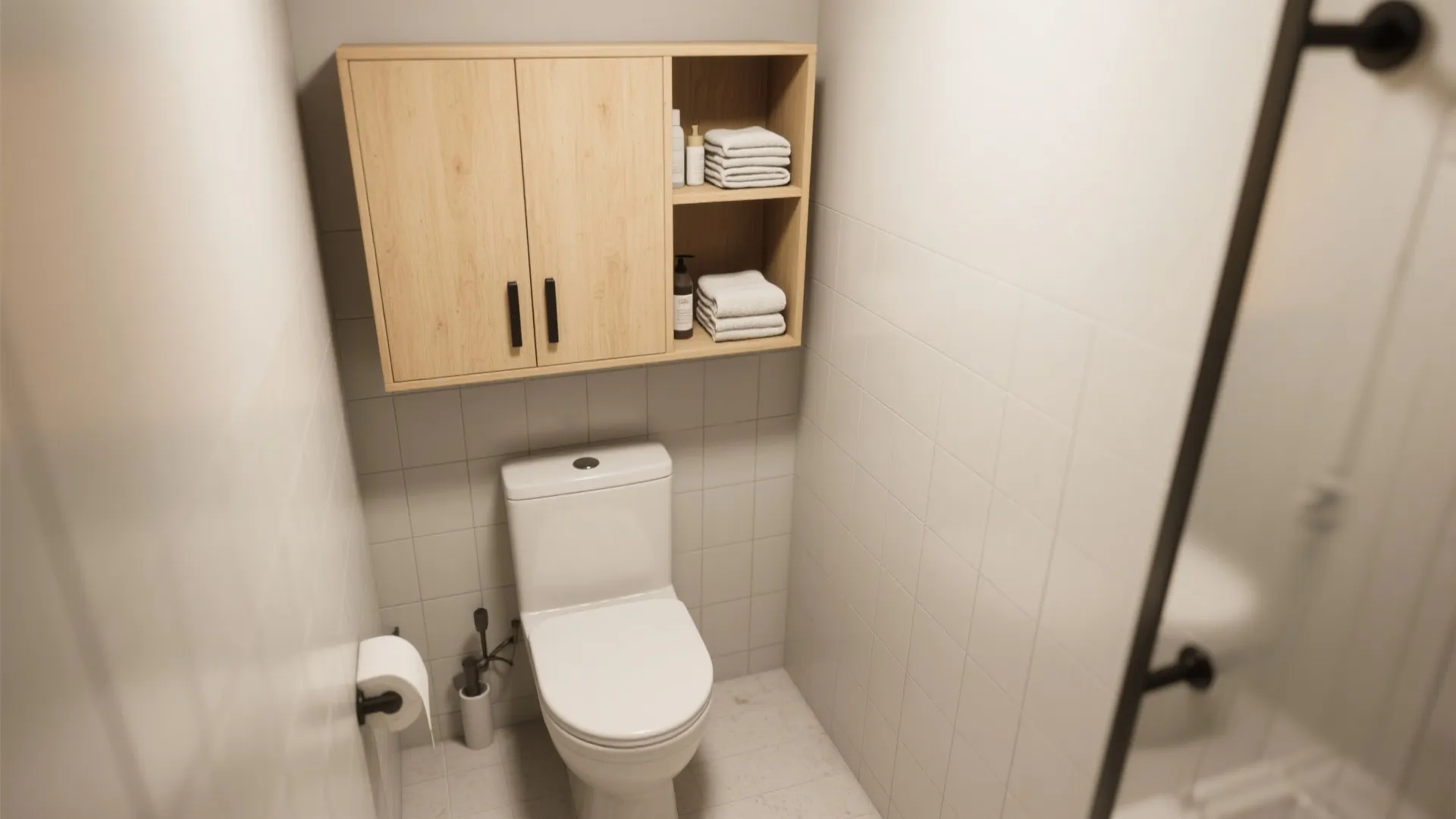 Floating Over-The-Toilet Cabinets To Claim Vertical Space