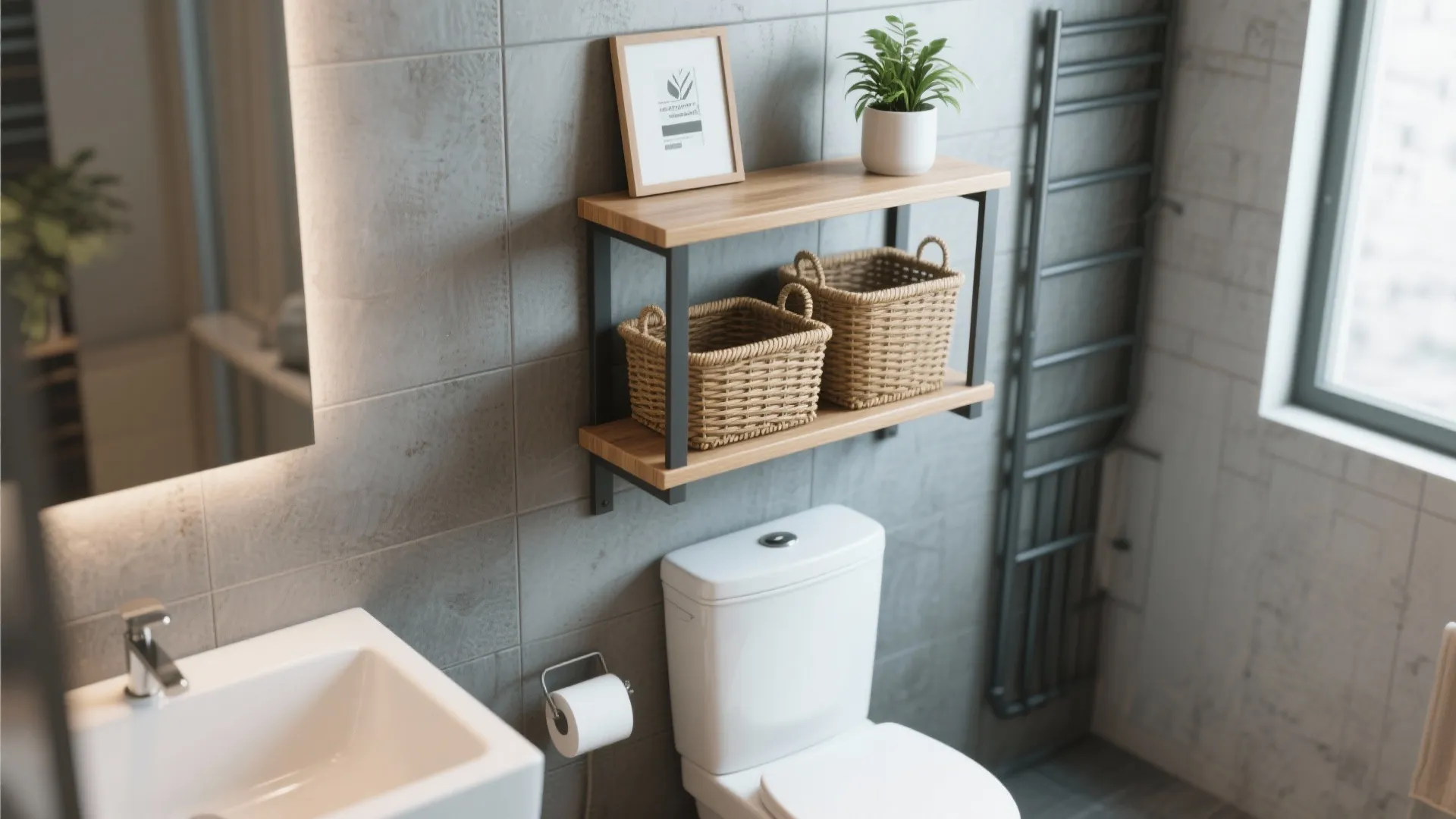 6. Over-the-Toilet Table Shelf