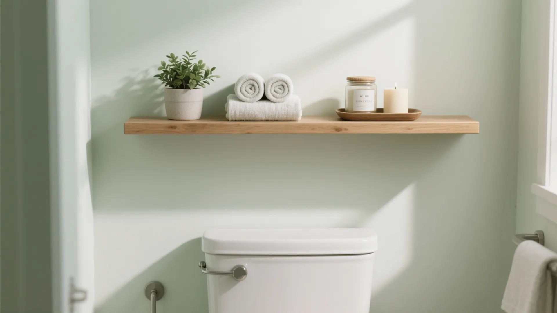 Over-The-Toilet Floating Layers: Slim, Calm, Useful