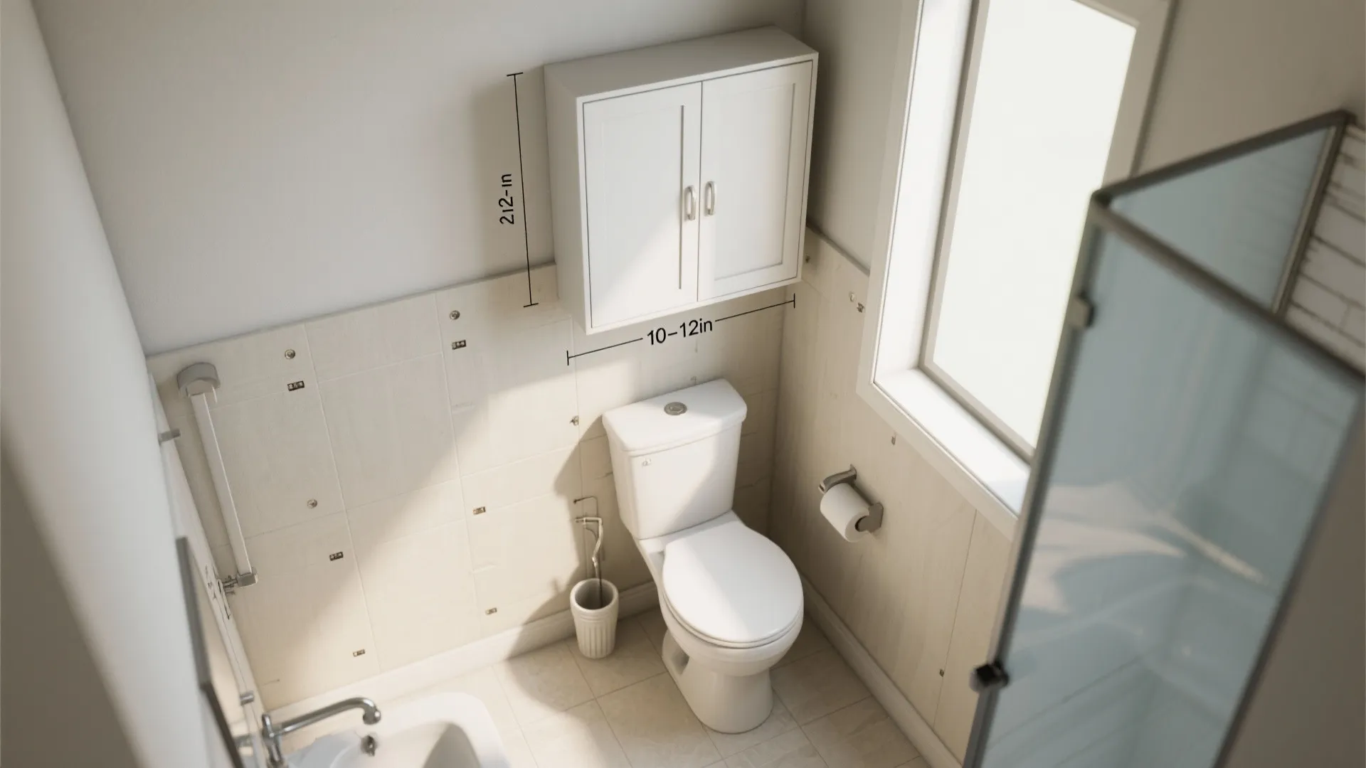 Floating Over-The-Toilet Cabinets To Claim Vertical Space