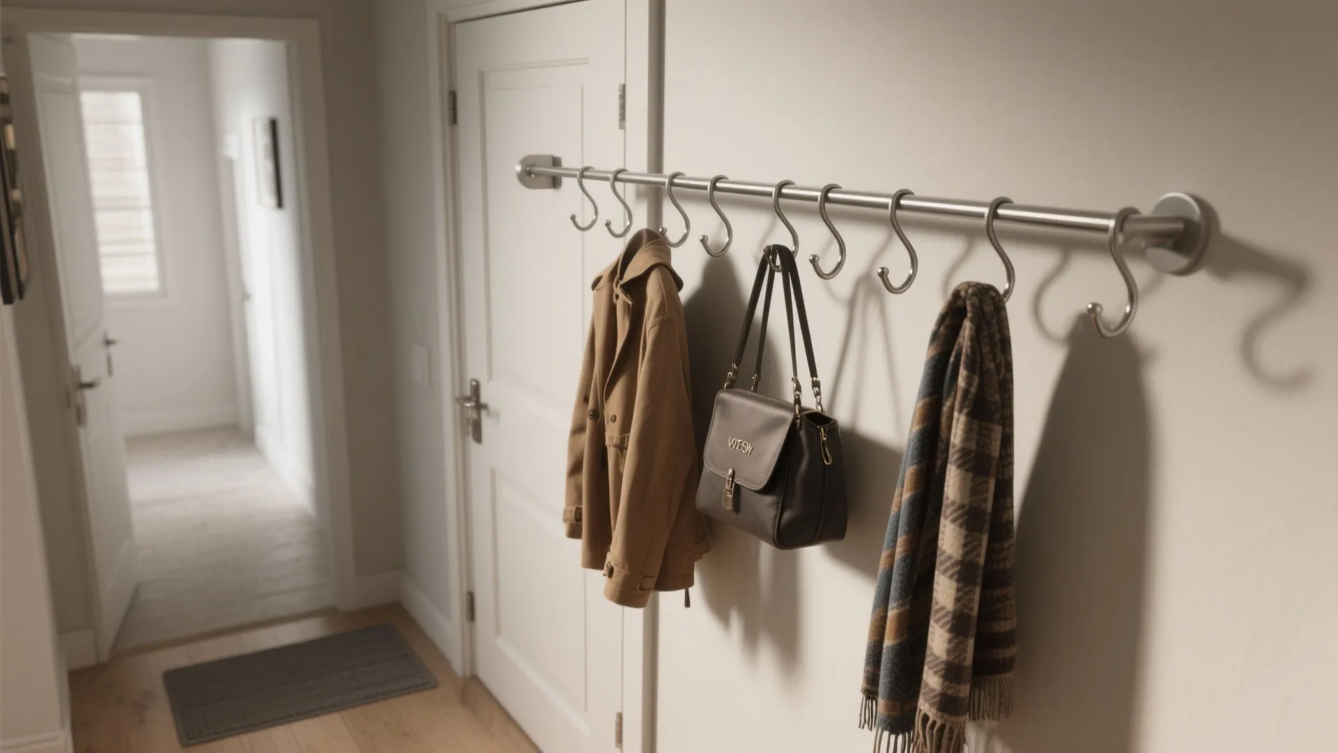 2. Over-the-door multi-hook and slim hanger rail