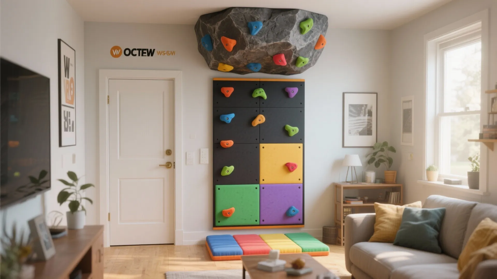 Idea 2: Over-door mini boulder—compact and playful