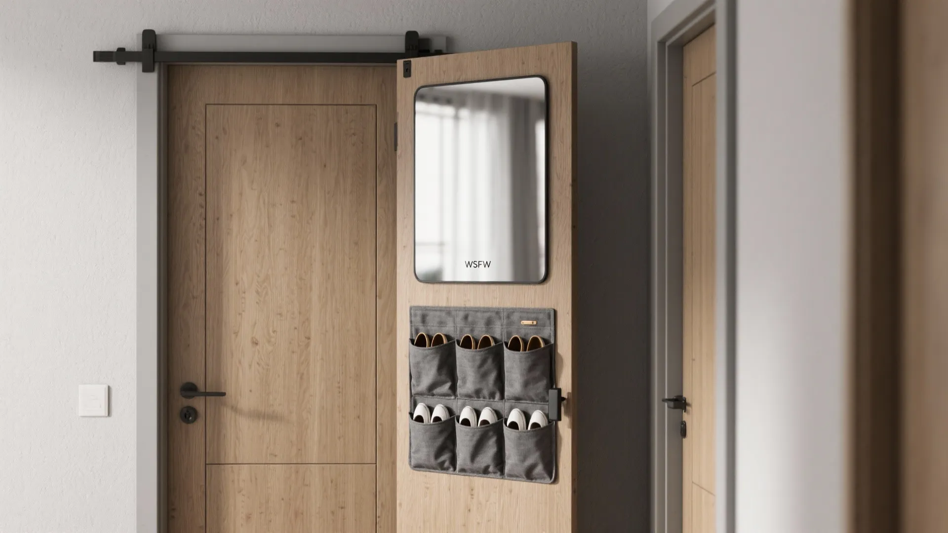 4. Over-door organizers and mirror-front panels