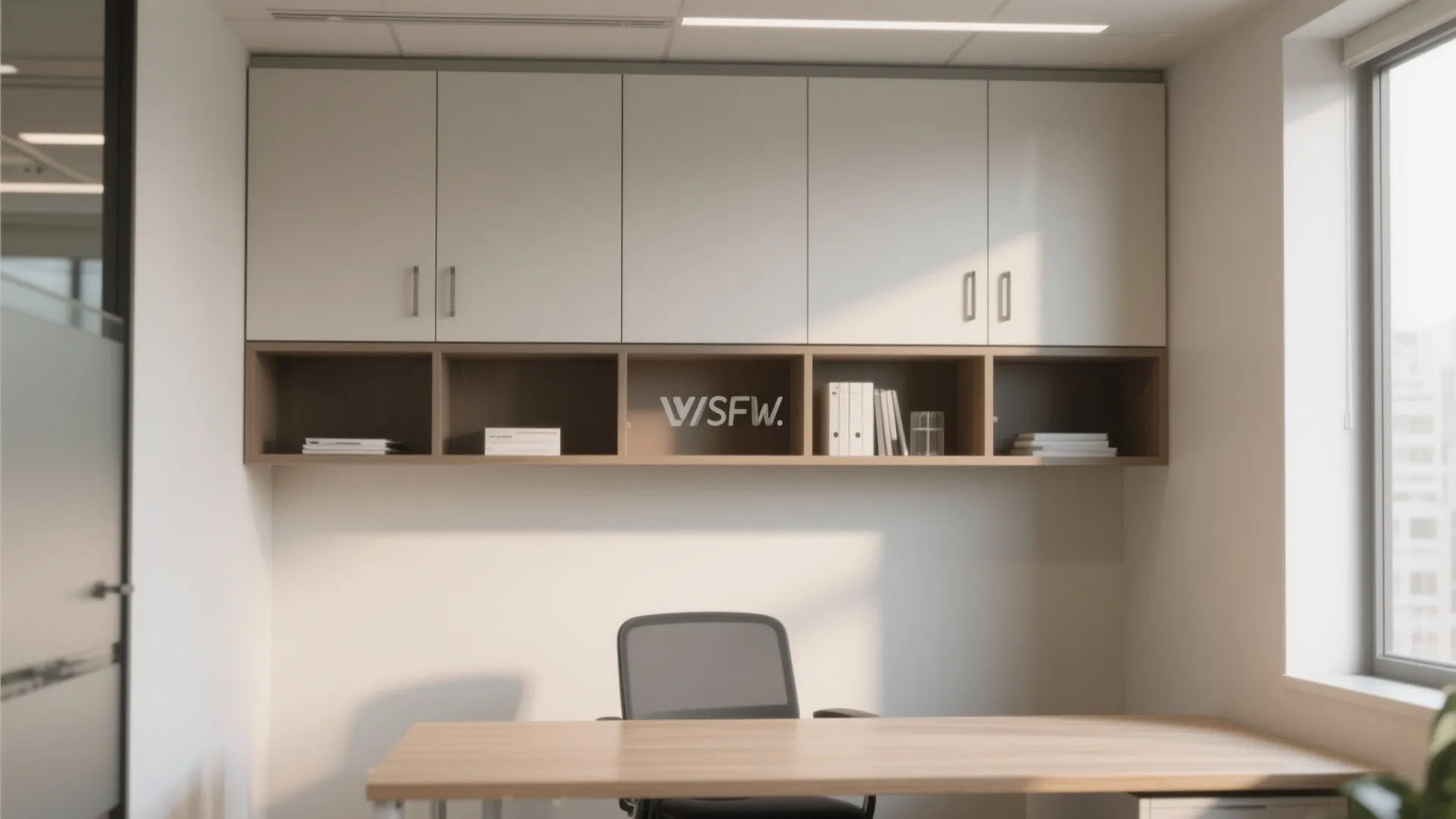 8. Overhead Cabinet with Open Shelf Below