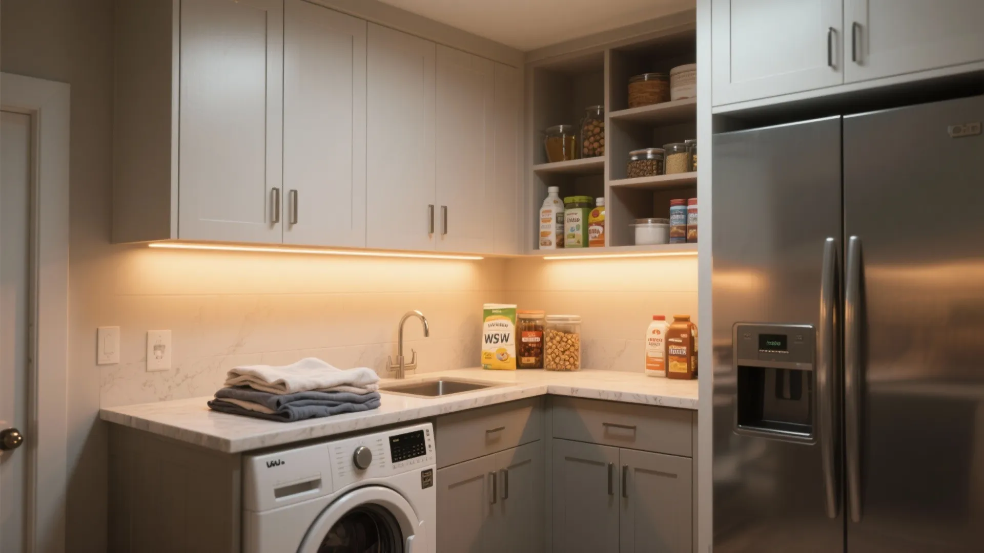 5. Overhead Cabinets With Under-Mount Lighting