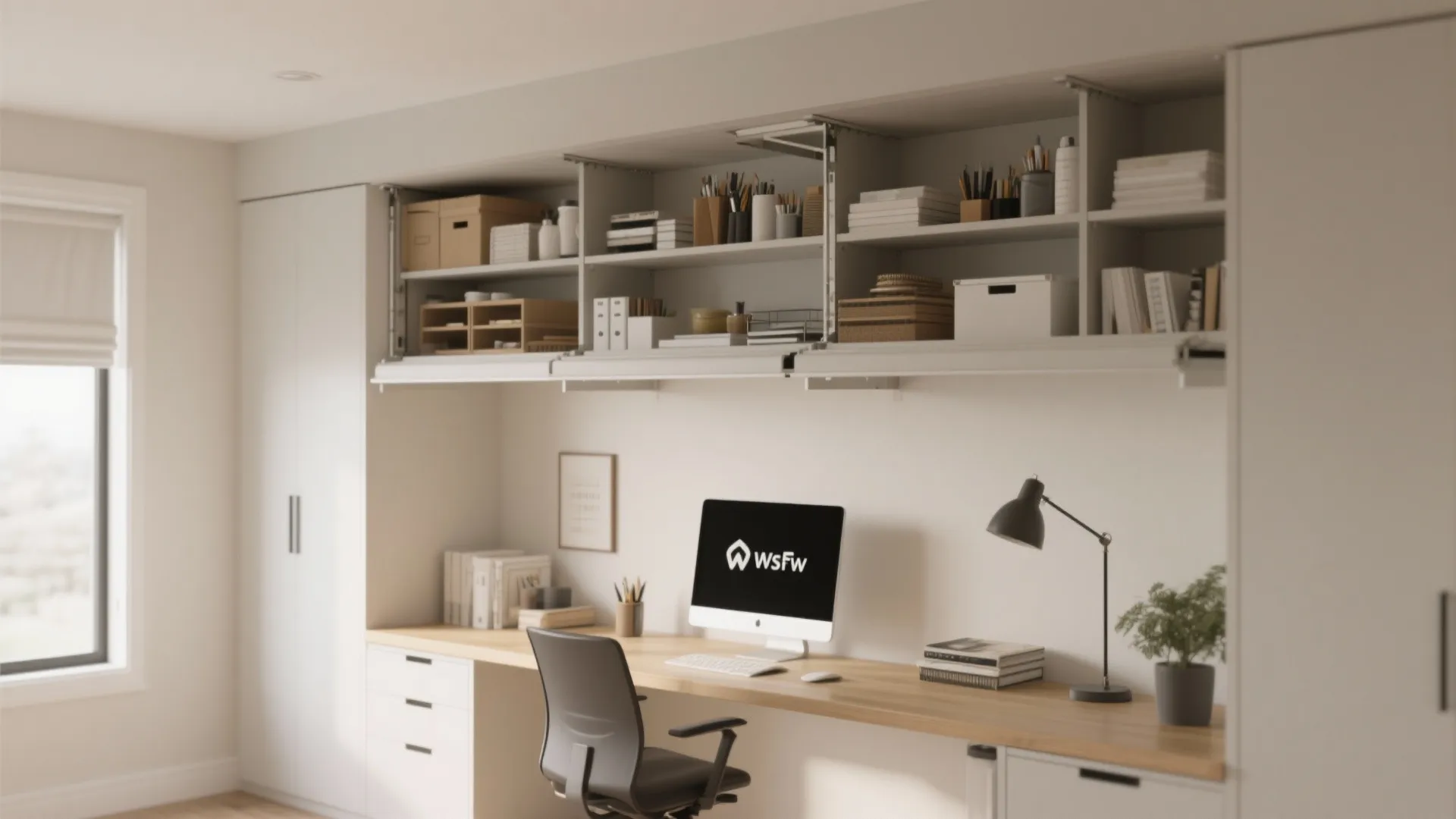 10. Overhead Drop-Down Shelving