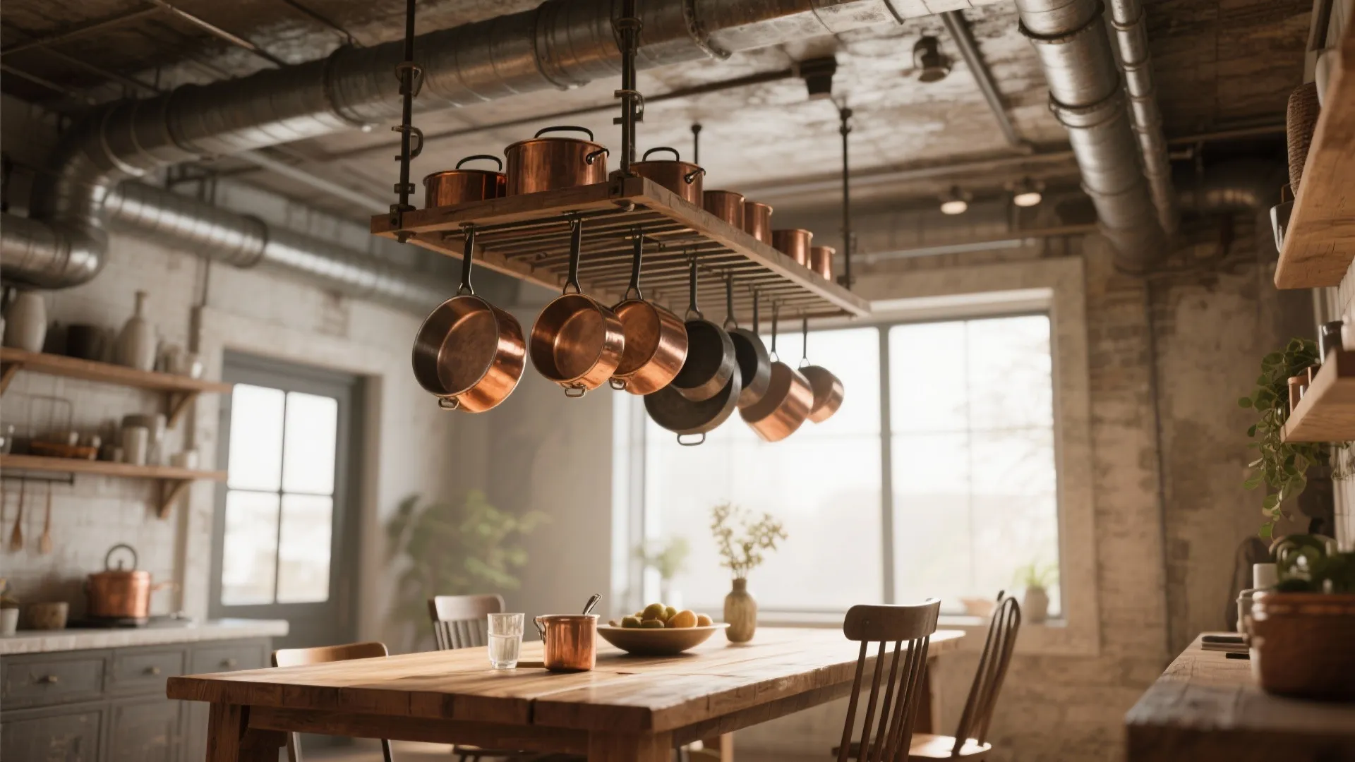 9. Overhead Pot Racks