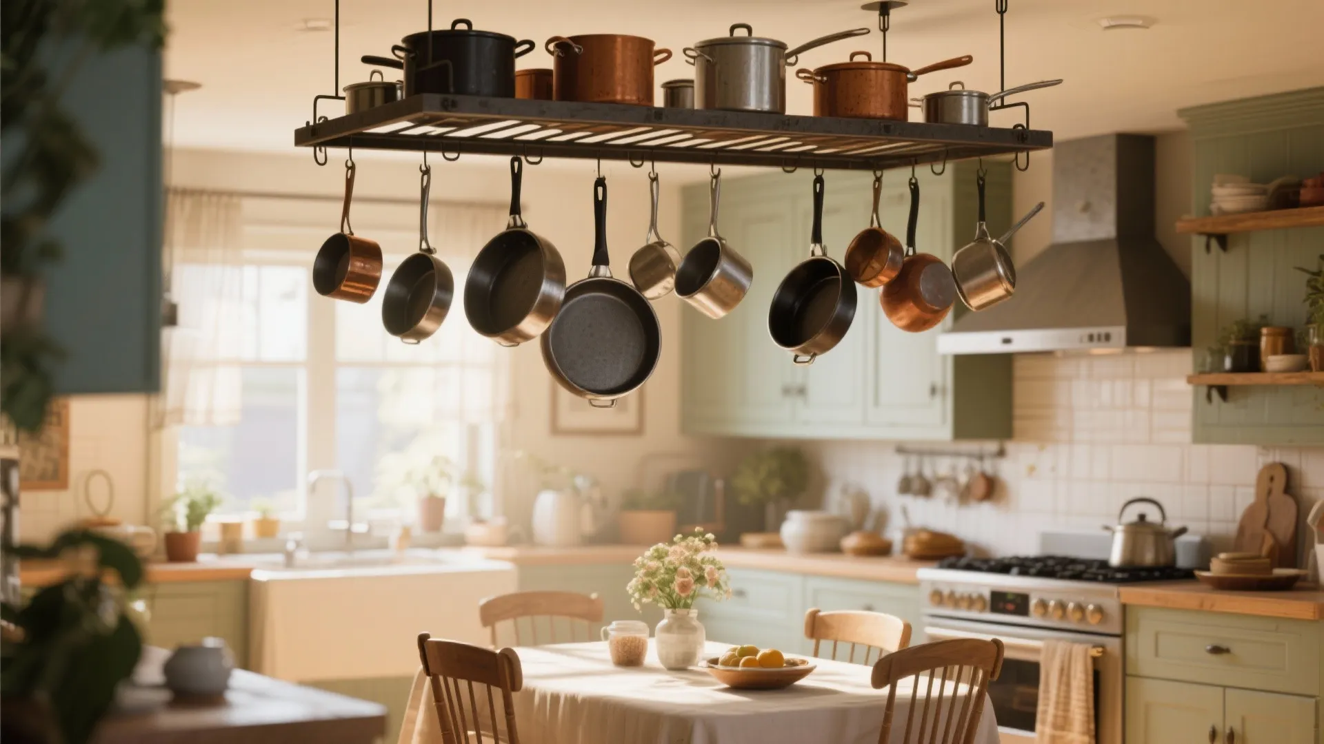 7. Overhead Pot Rack