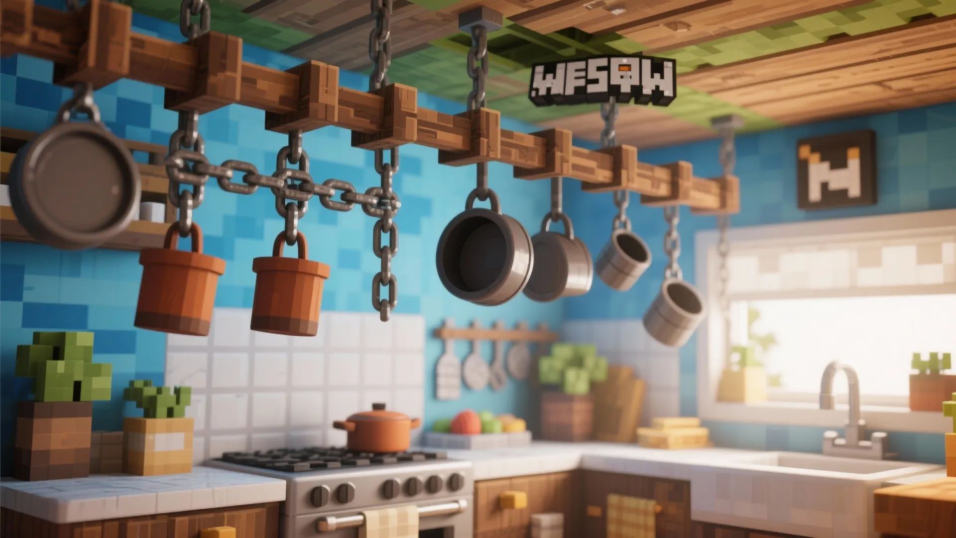 6. Overhead Pot Racks