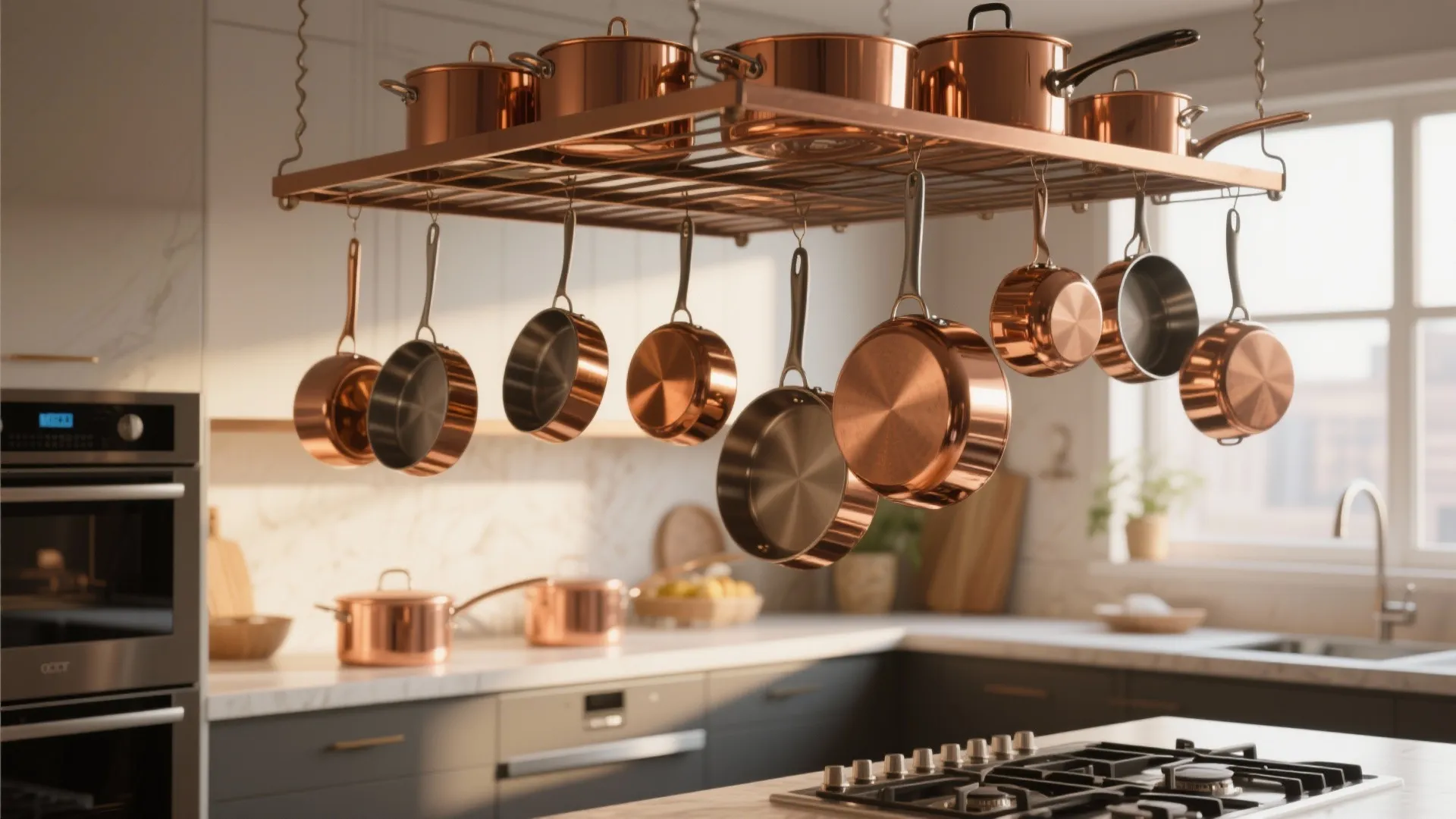 8. Overhead Pot Racks