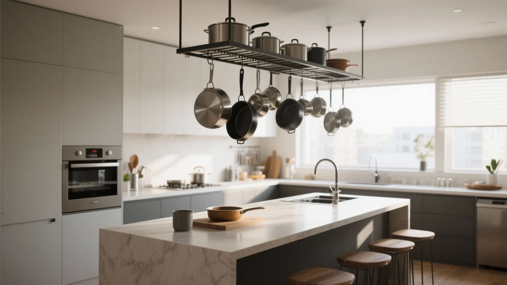 8. Overhead Pot Rack