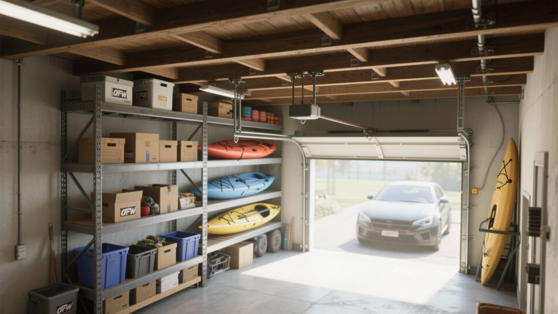 2. Overhead racks and ceiling-mounted gear