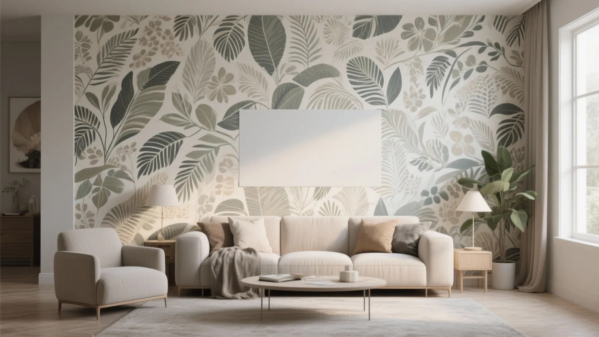 5. Wallpaper with Overscale Motif