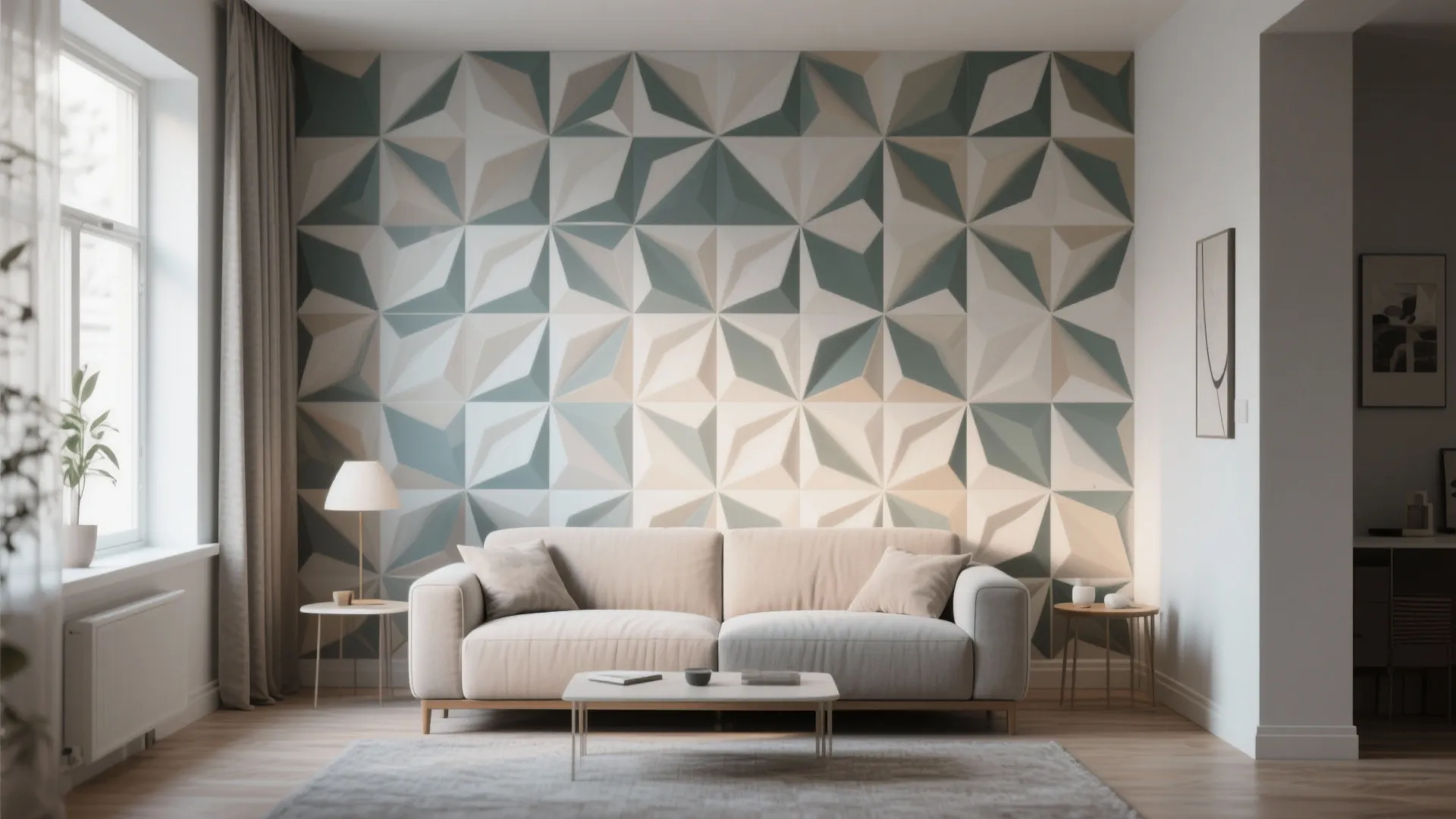 1. Accent Wall with Overscaled Pattern