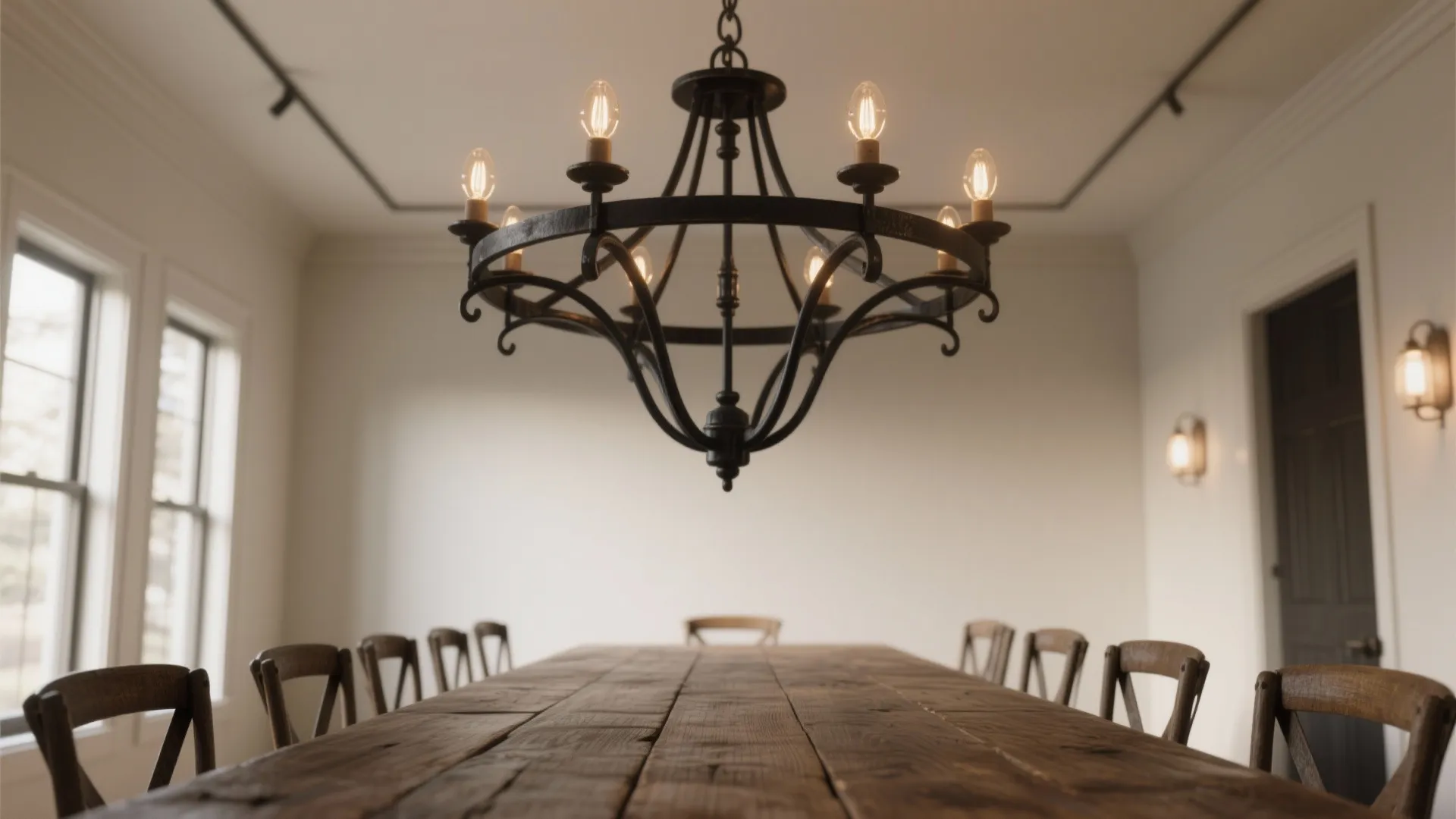 1. Overscaled Iron Chandelier