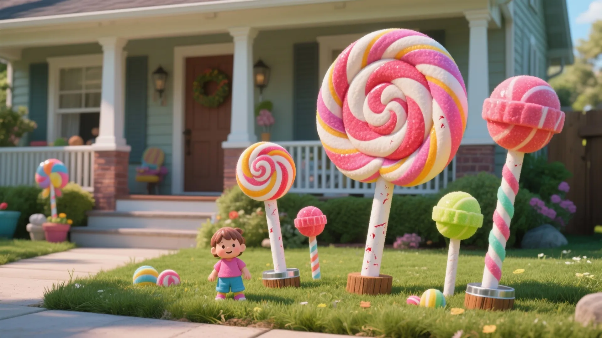 2. Oversized candy props from foam and PVC