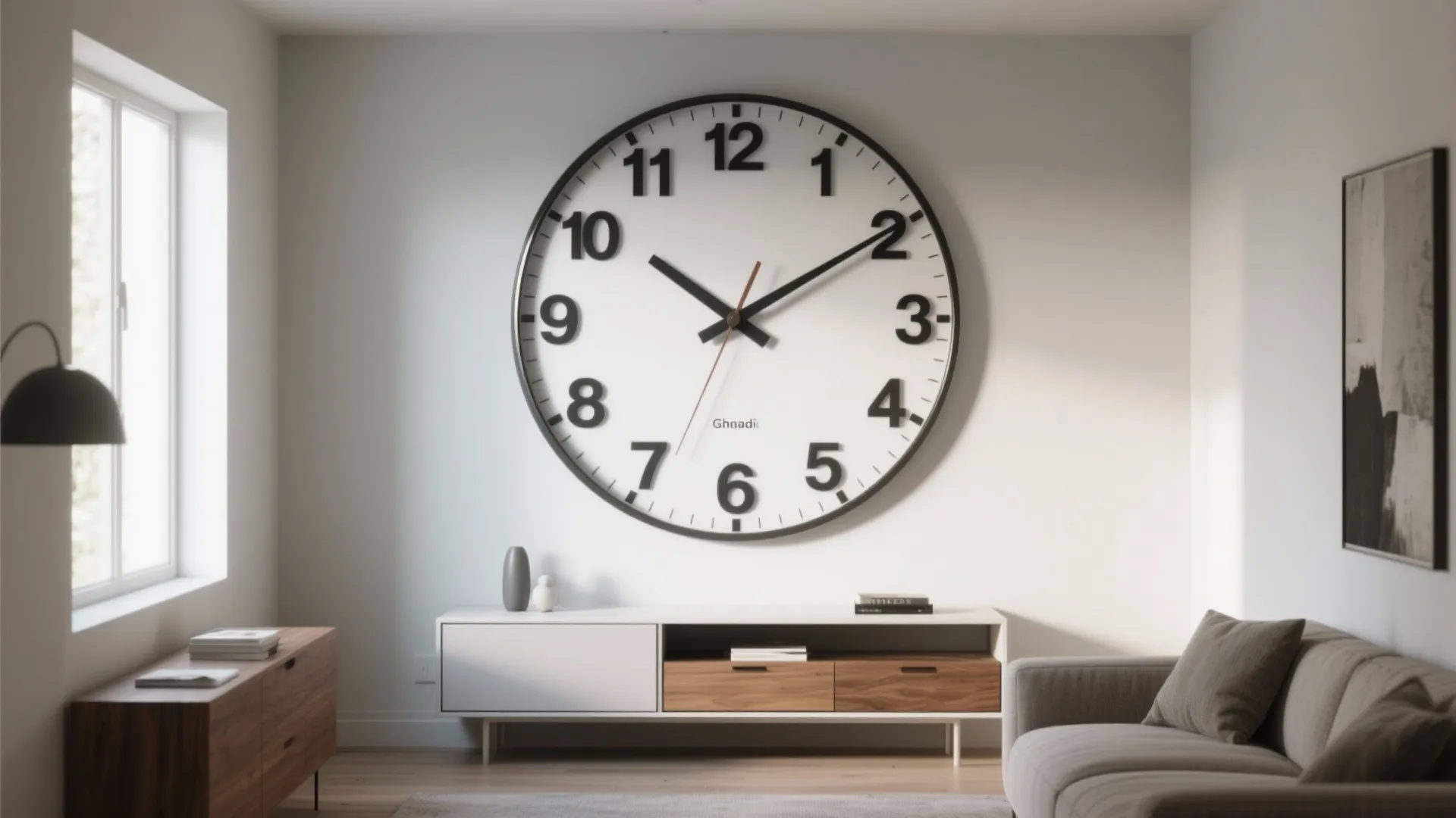 Oversized Statement Clock as a Focal Point