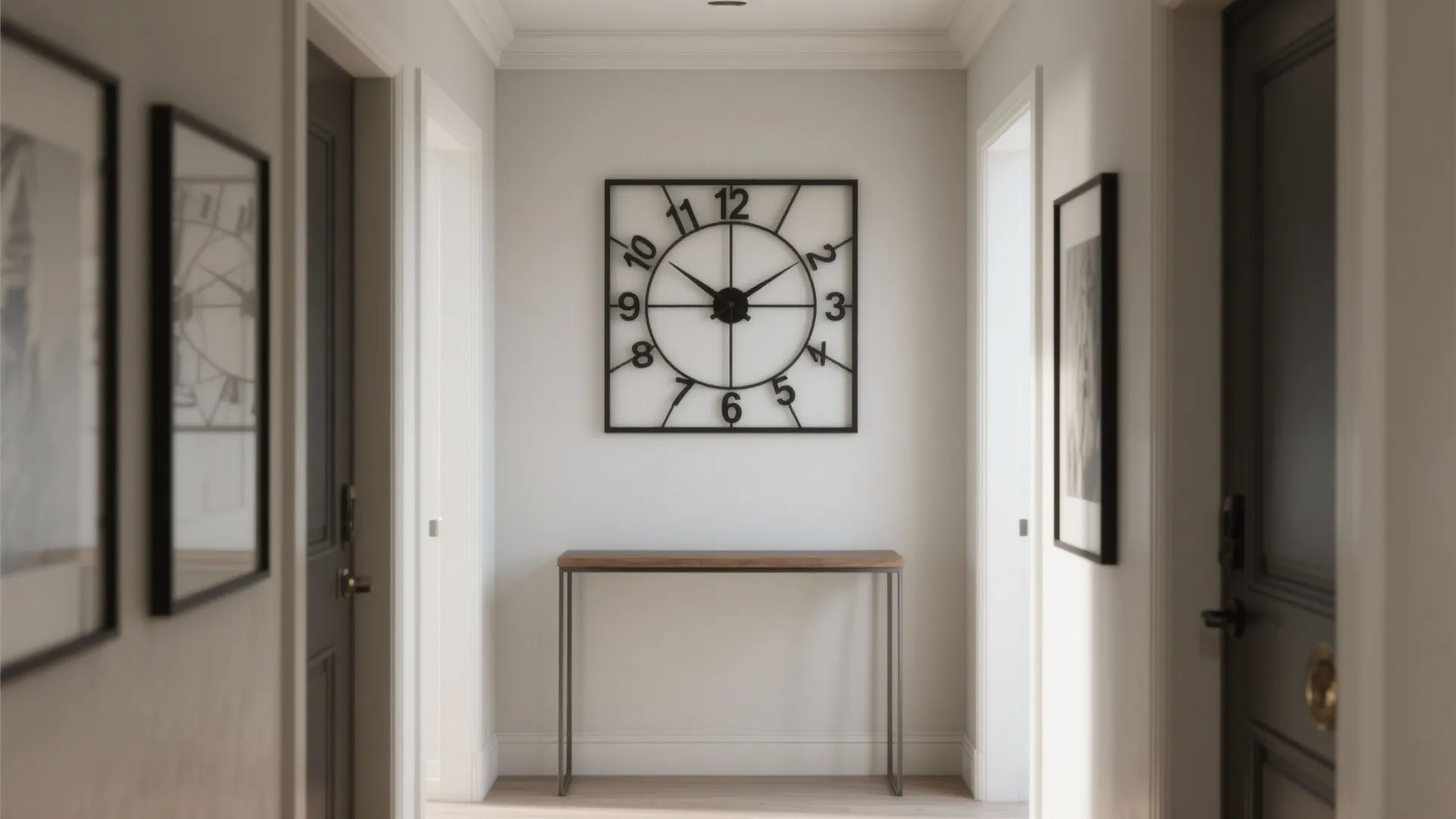 Oversized Square Statement Clock as a Visual Anchor