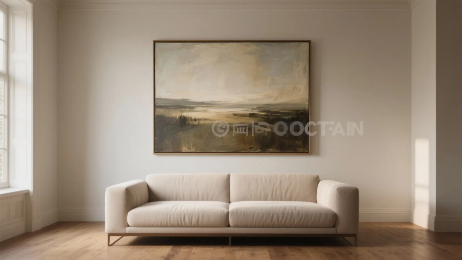 2. One oversized painting as the anchor