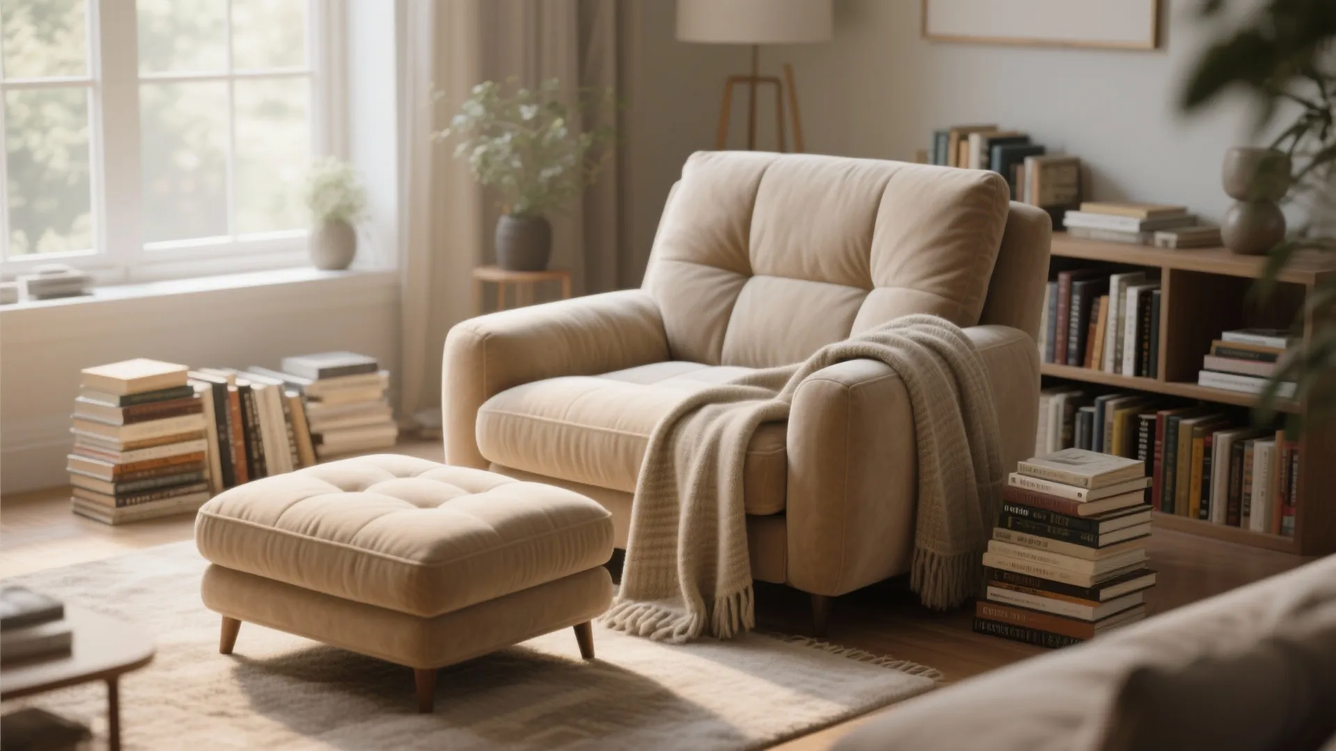 9. Oversized Armchair with Ottoman