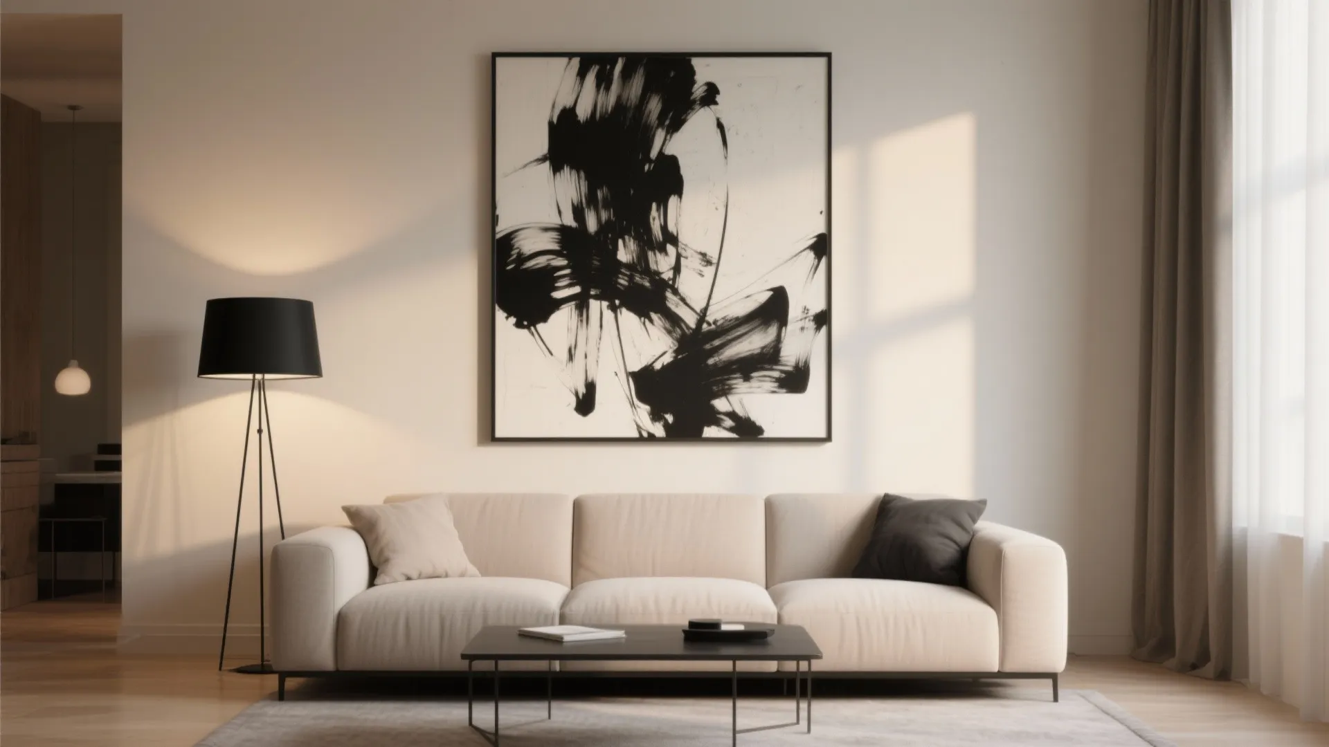 Oversized art, one statement, zero clutter