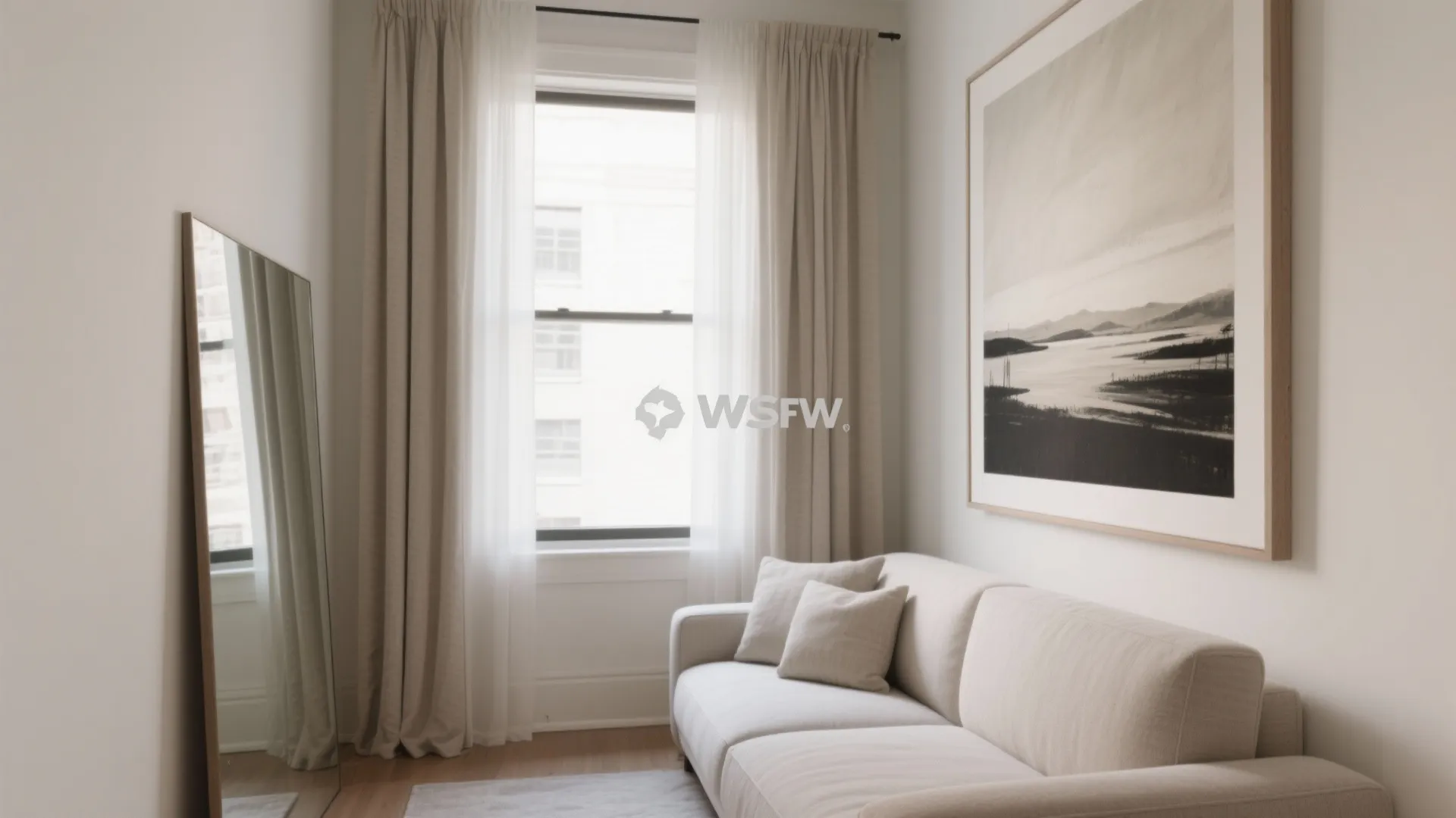 Gallery Wall Lite: Oversized Art + Mirrors for Depth