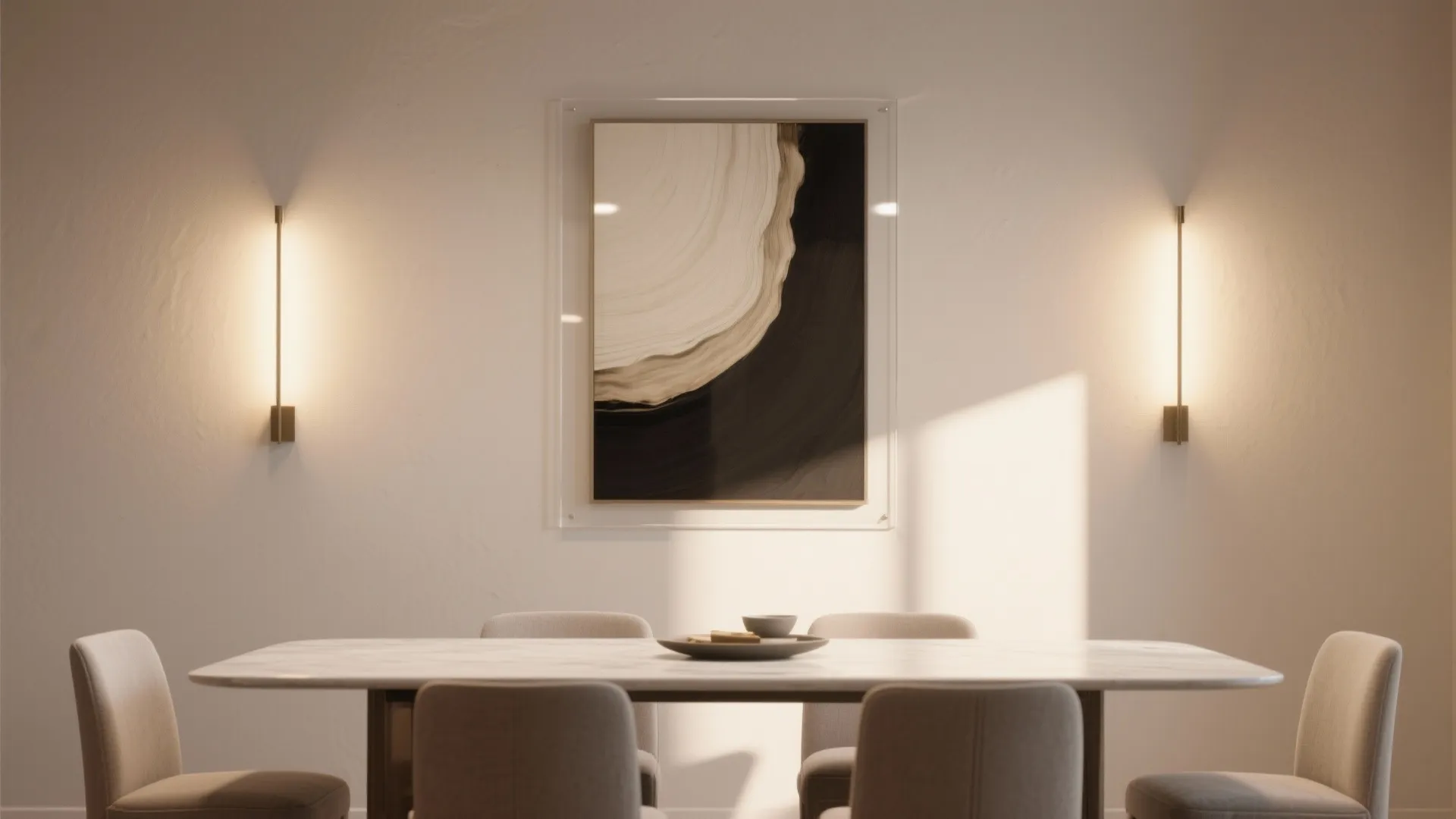 Wall-Washed Lighting with Oversized Art