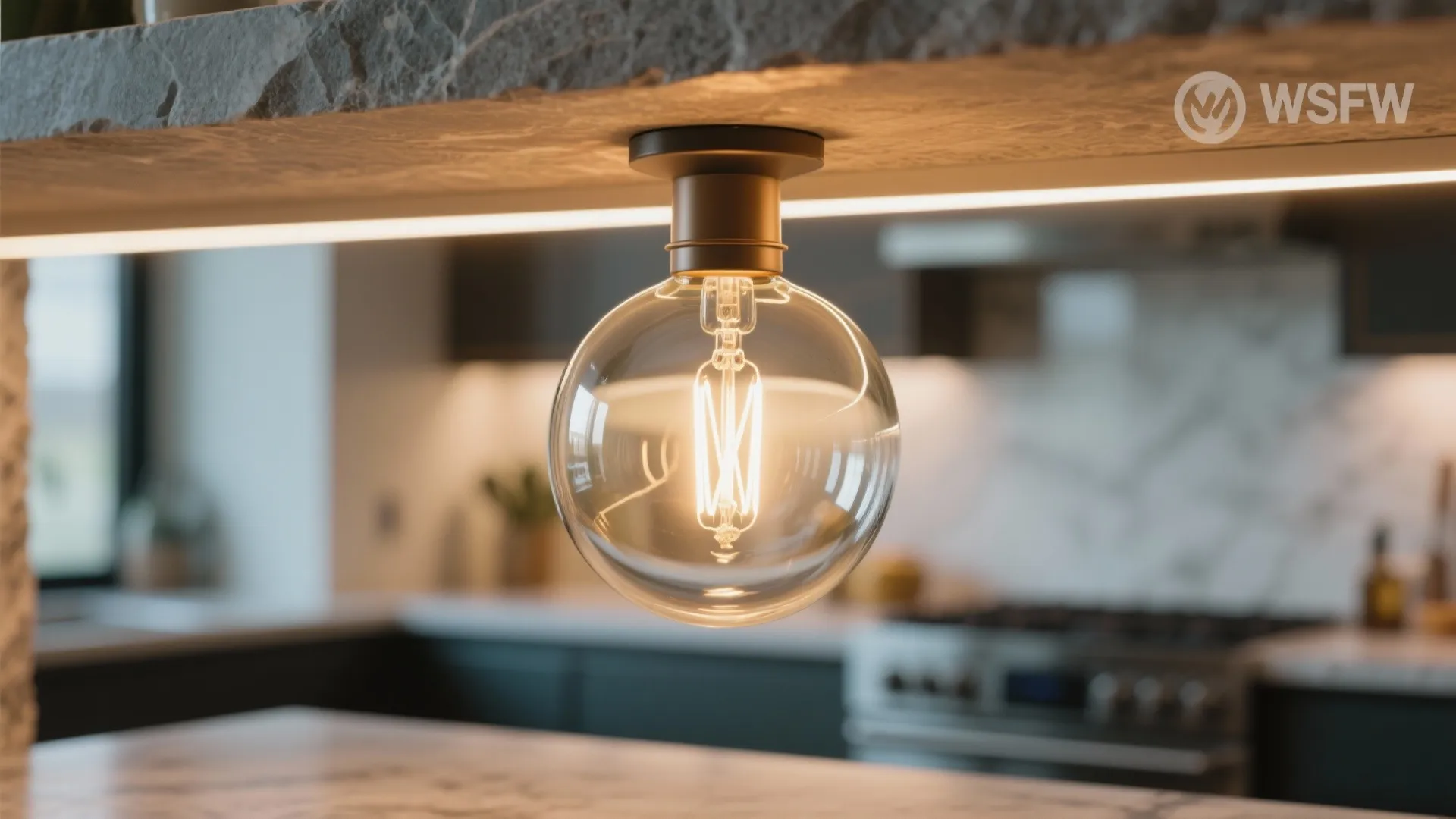 Oversized Statement Bulbs to Anchor a Small Island