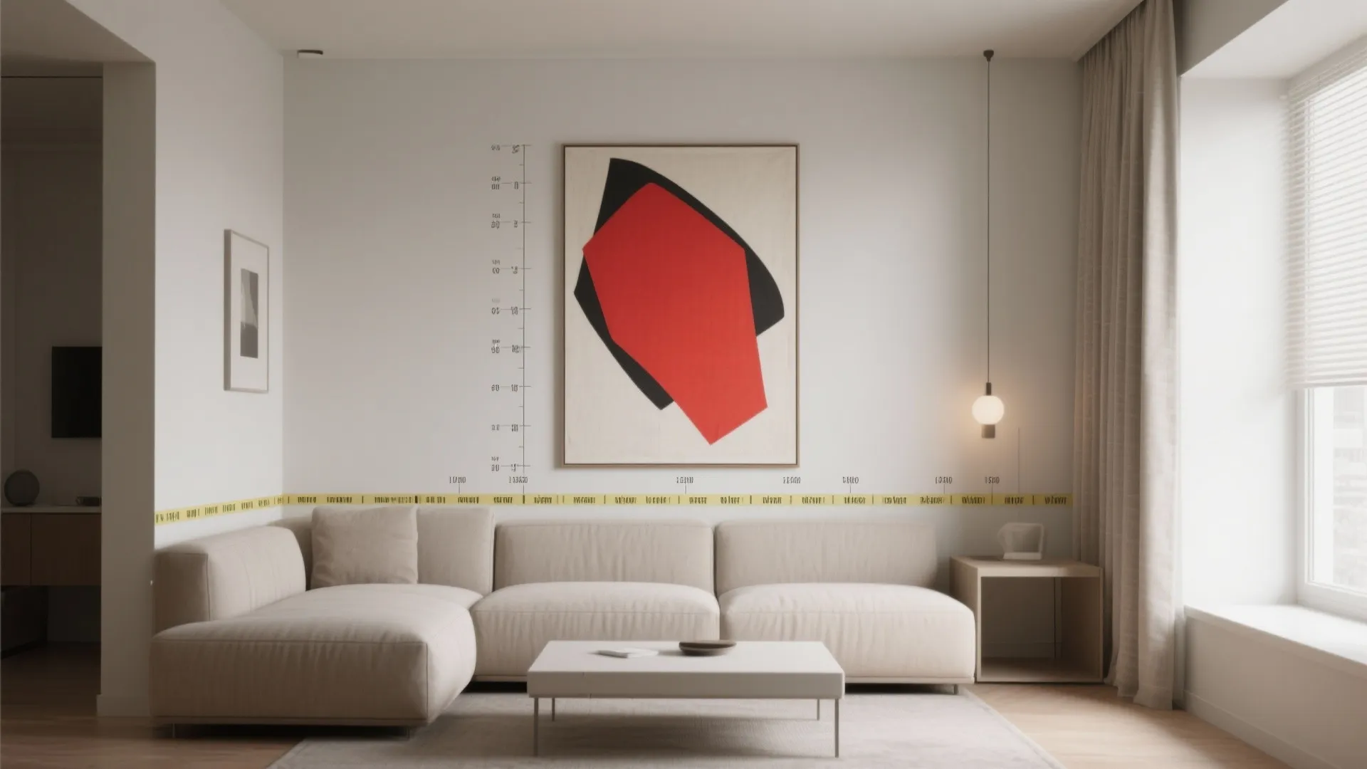 1. Oversized single canvas for compact living rooms