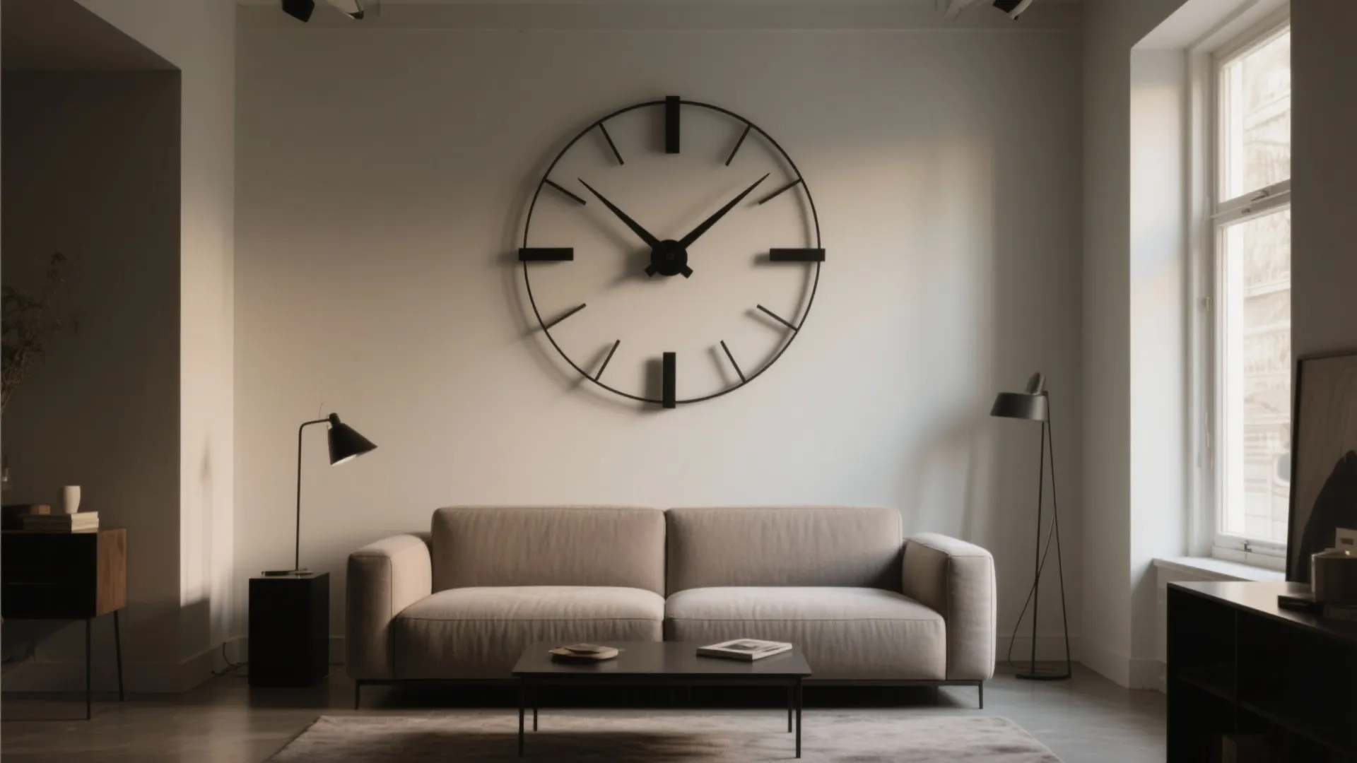 Sculptural Oversized Clock as a Focal Point