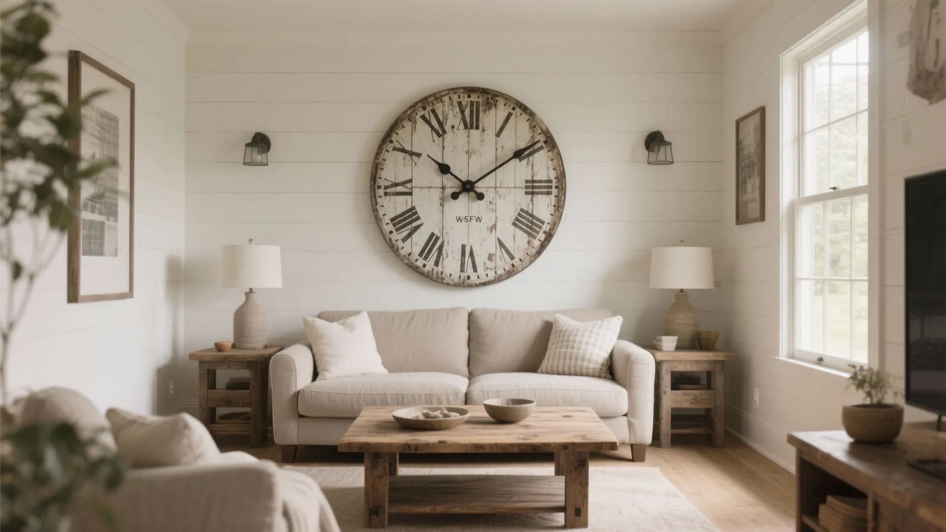2. Oversized Farmhouse Clock