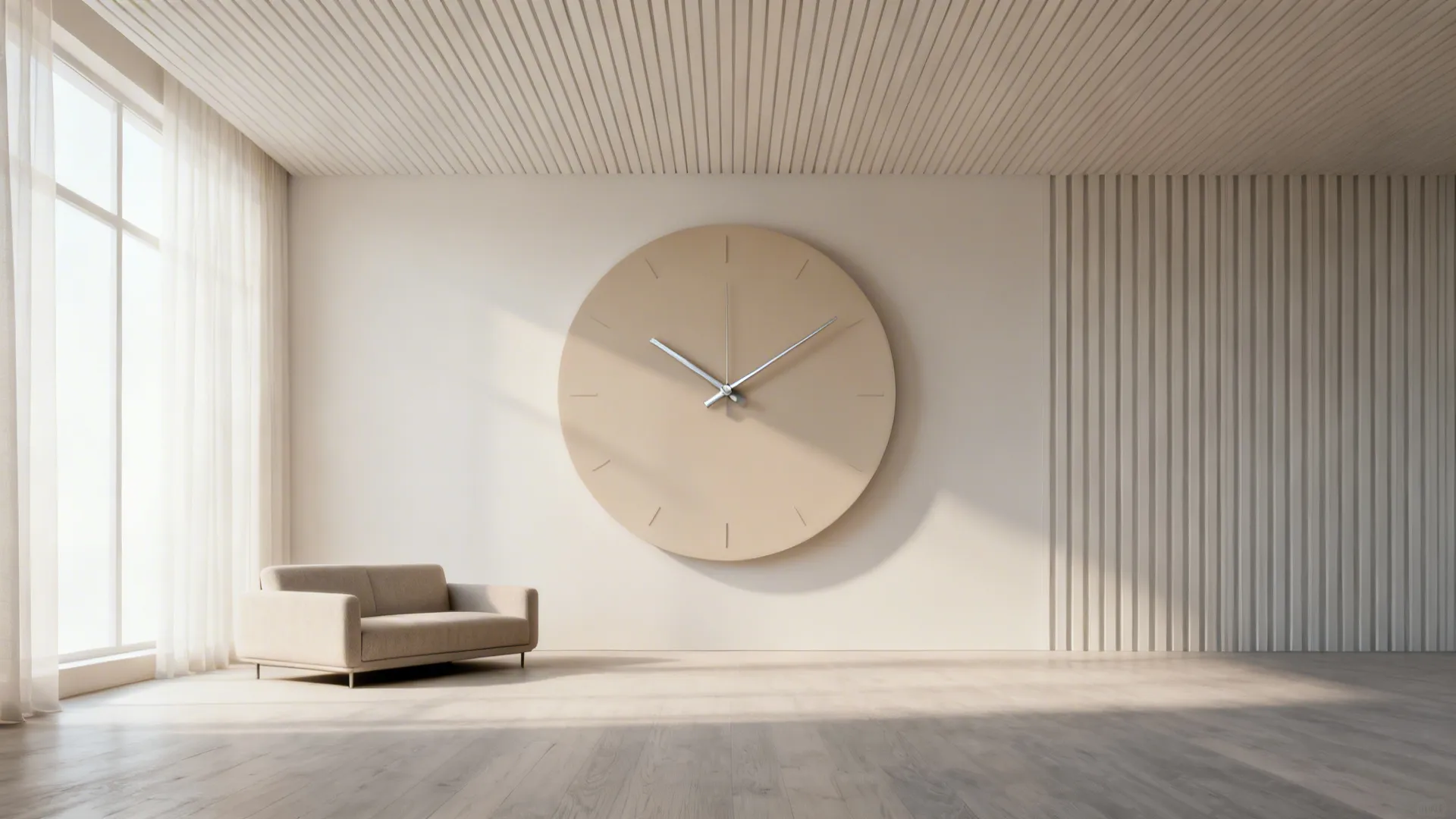 2. Oversized Minimal Clock with Thin Hands