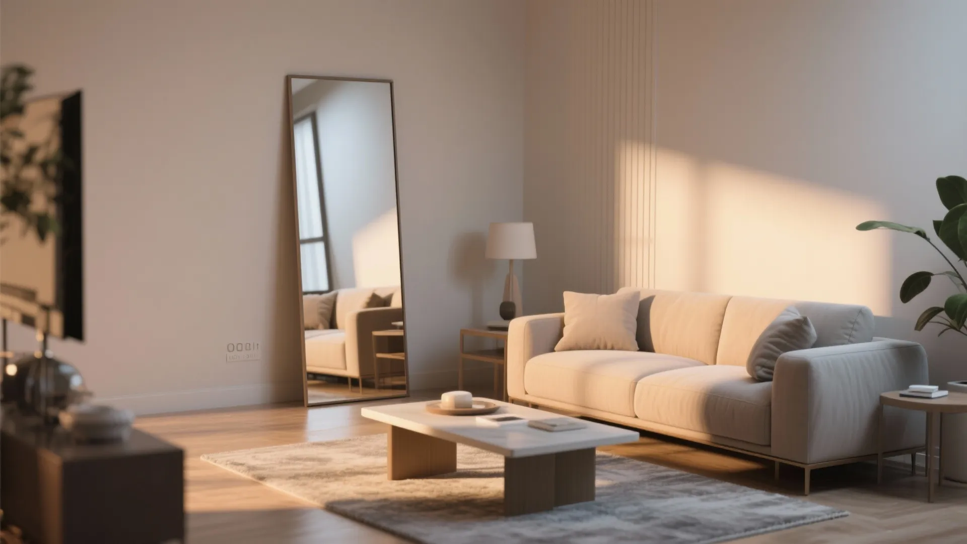 8. Oversized Mirror for Depth