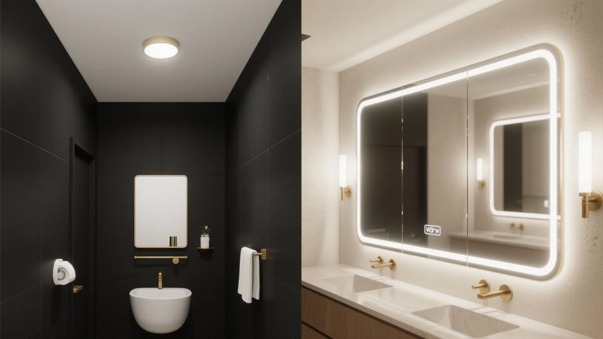 Idea 1: Oversized Mirror + Layered Lighting