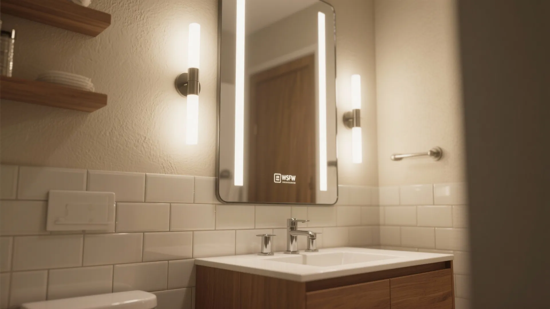 5. Bright Neutral Palette + Oversized Mirror