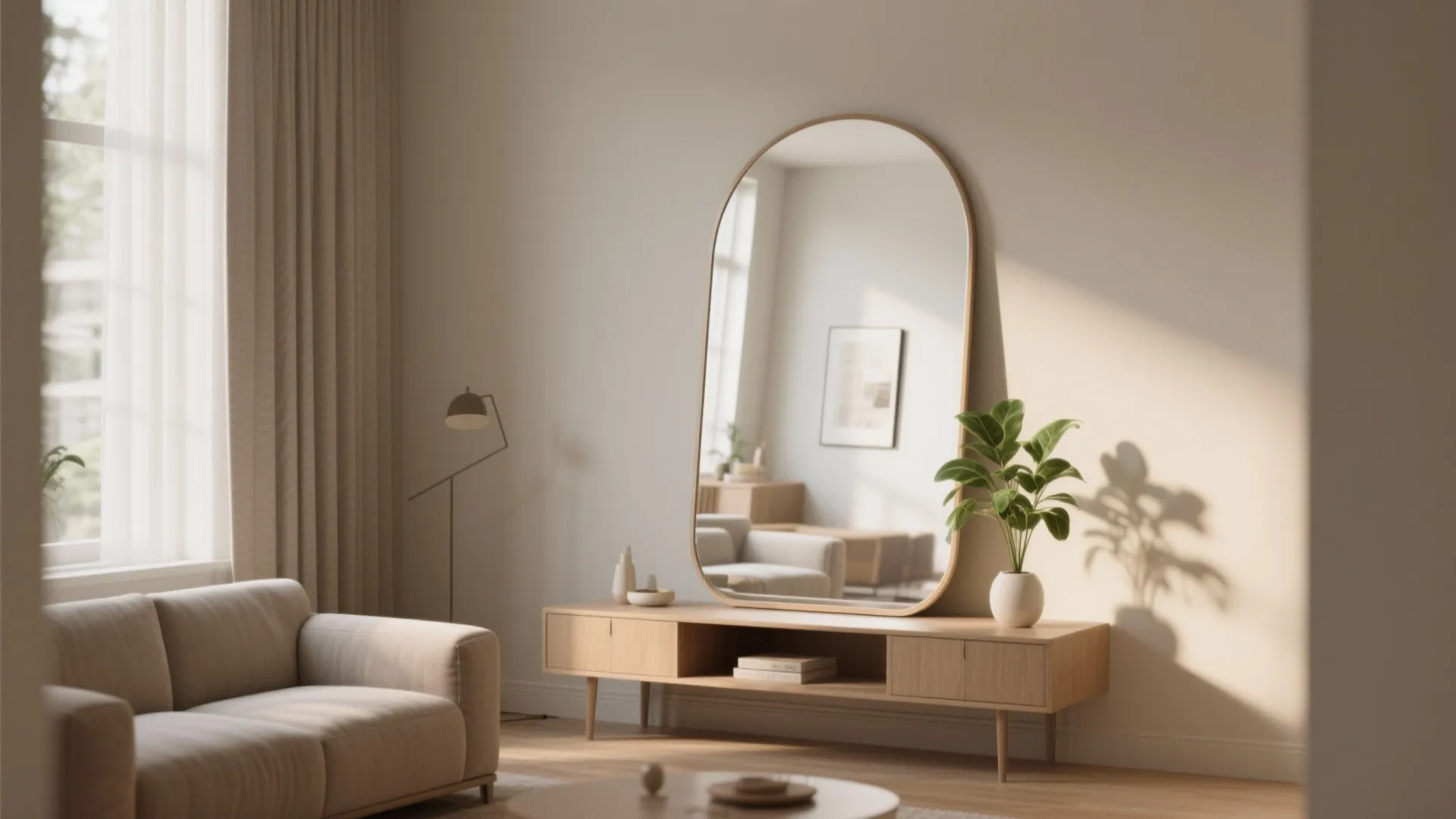 3. Oversized Mirror to Amplify Light