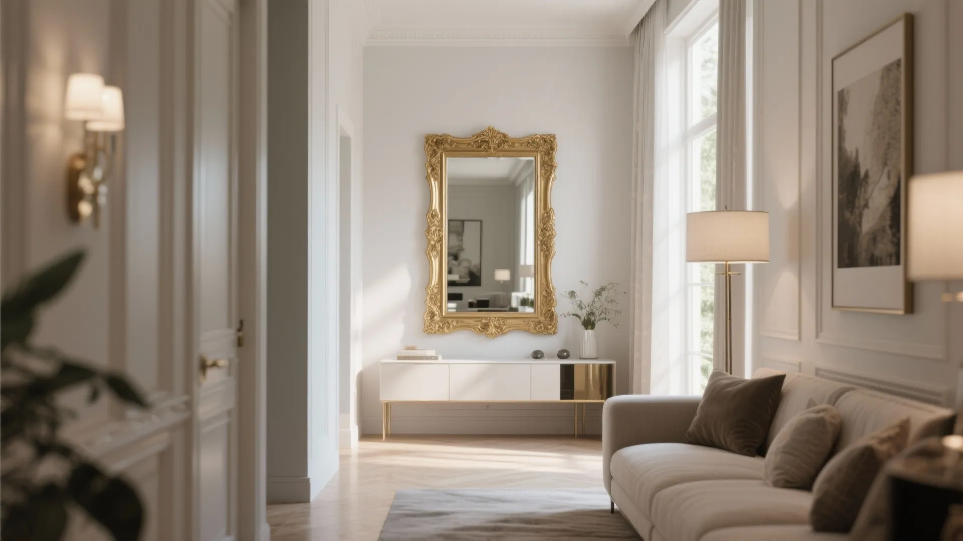 6. Large Framed Mirror as Art