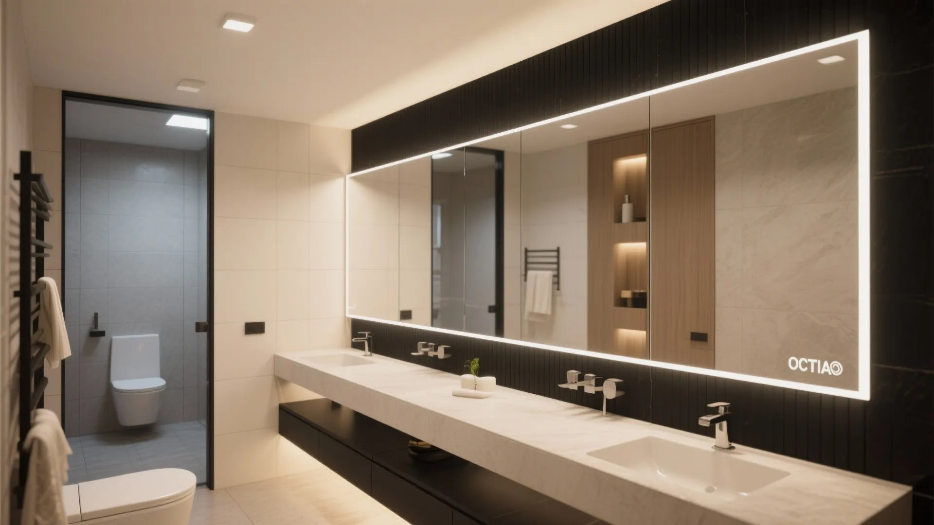 3. Oversized Mirror Walls