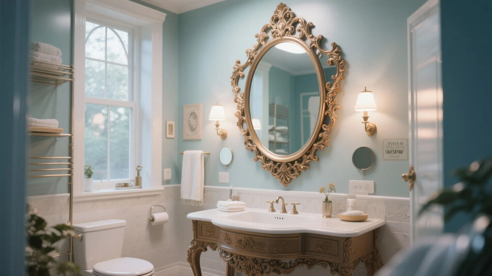 7. Oversized Mirrors as Art