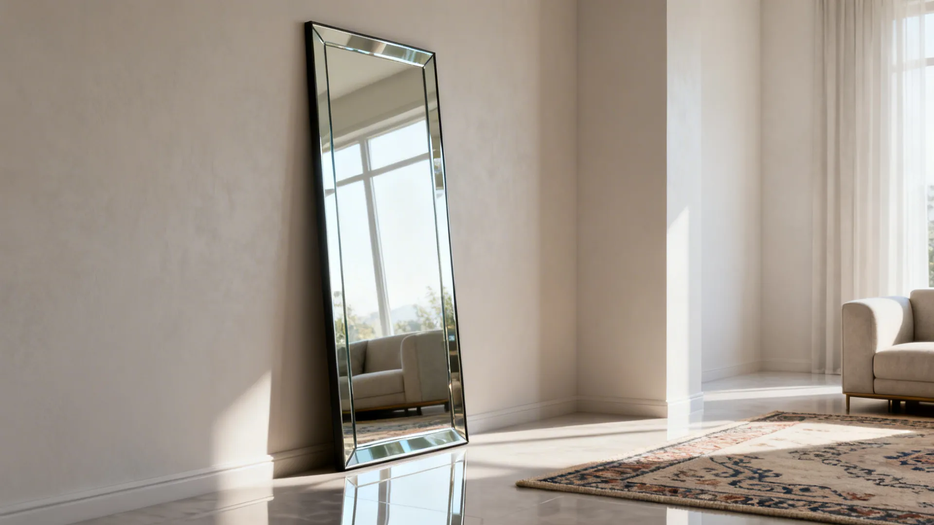 4. Large-scale mirror to expand the room