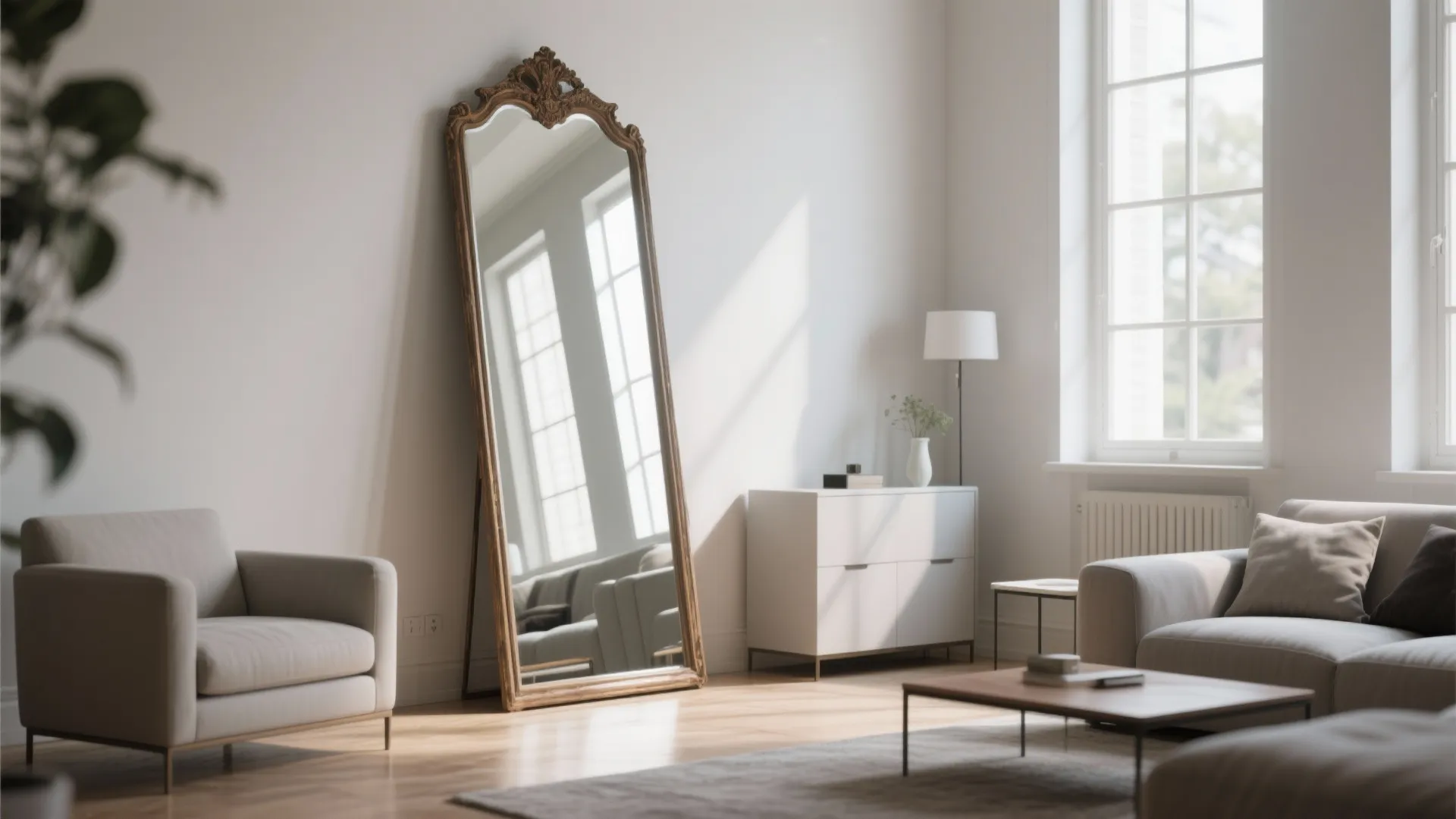 Oversized statement mirror
