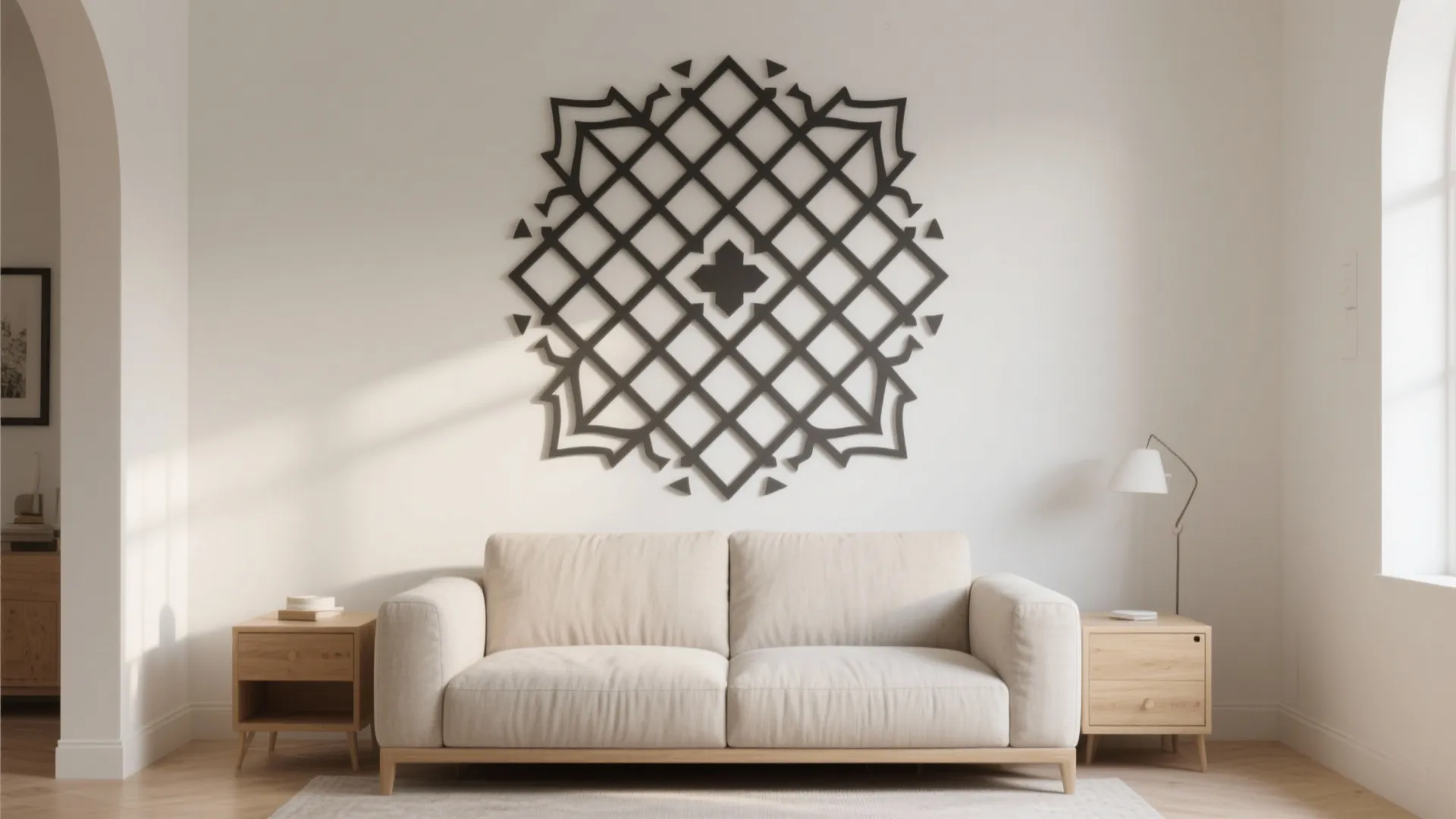 Oversized motif focal wall