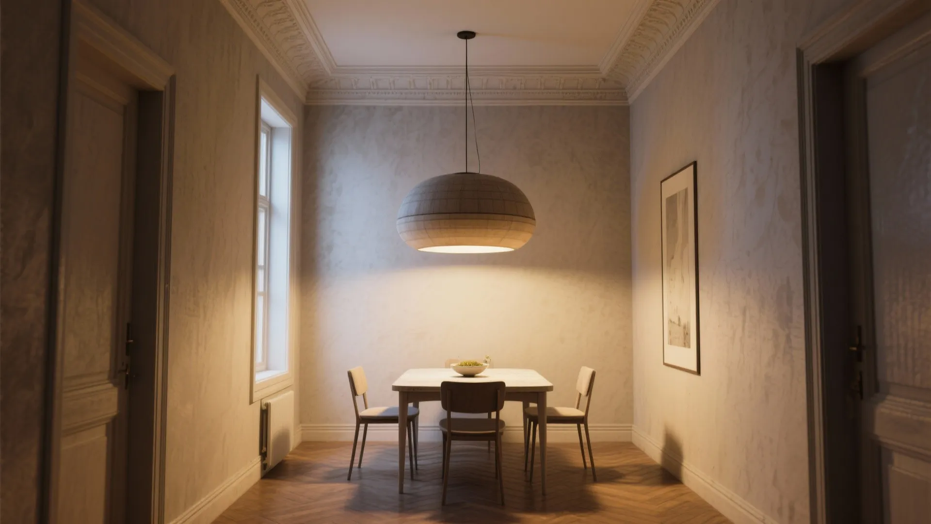 3. A single oversized pendant as an anchor