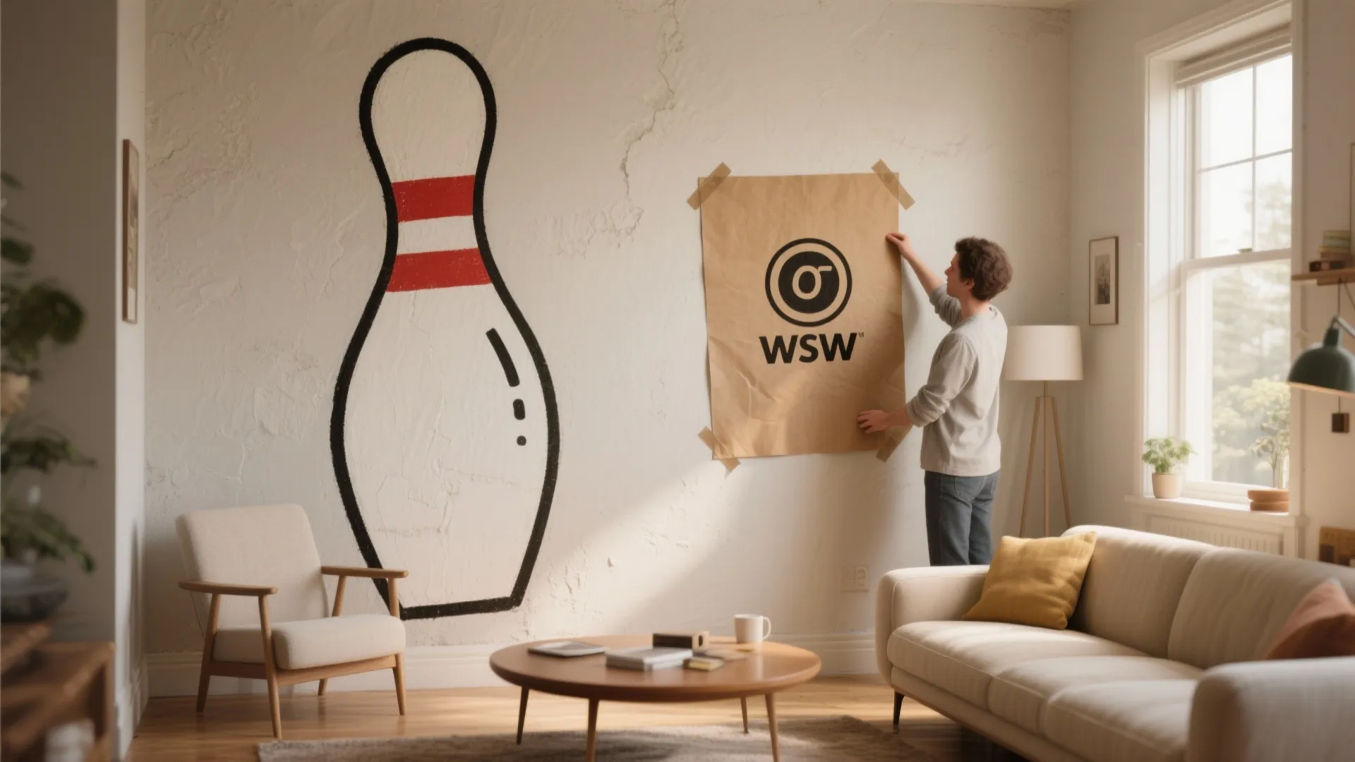 1. Oversized Bowling Pin Accent