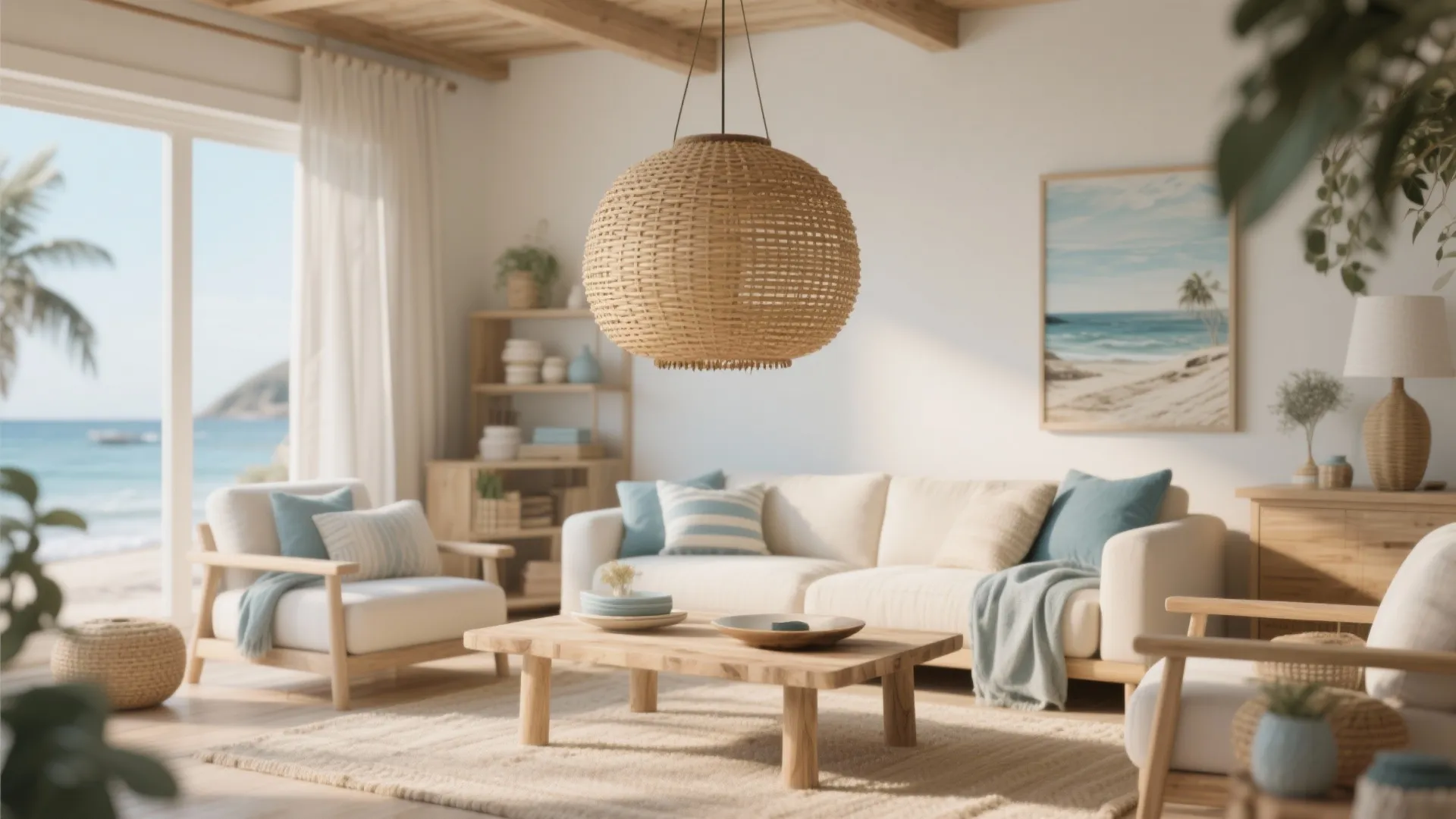 3. Oversized Woven Rattan Shade