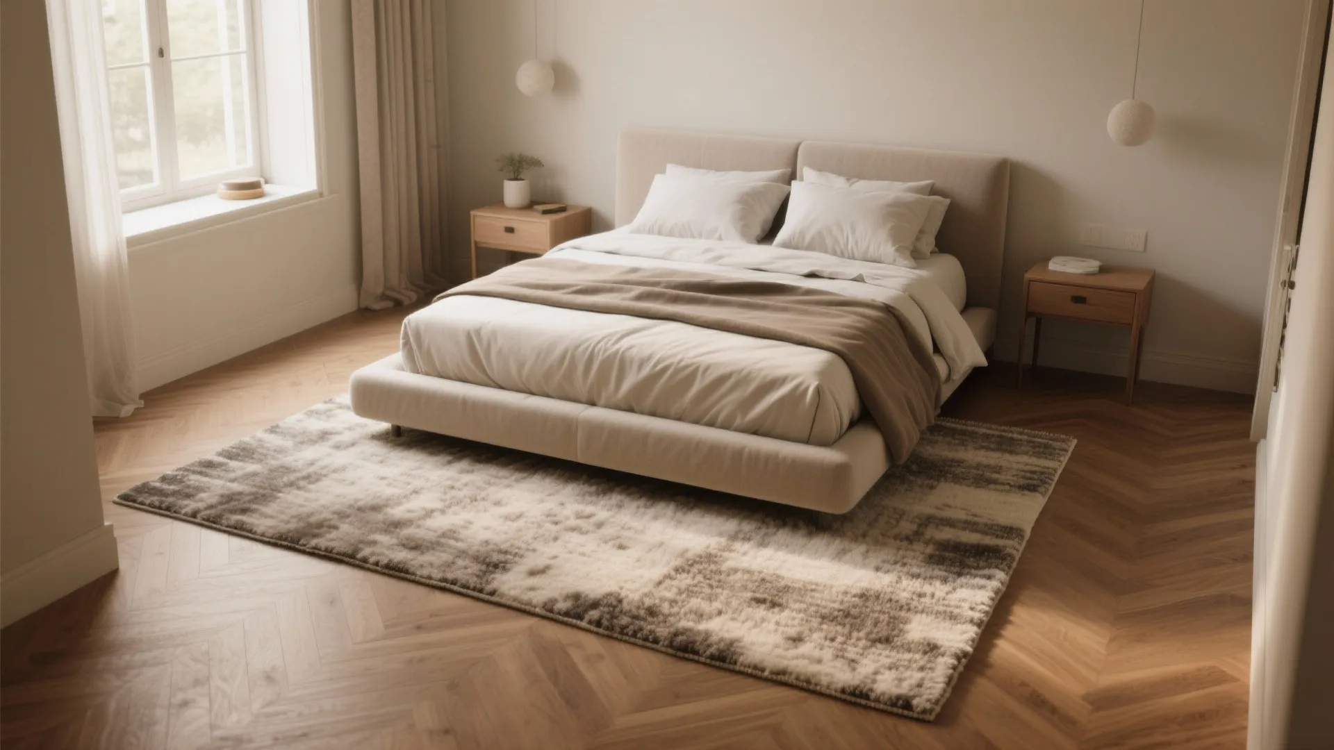 2. Oversized rectangle that frames the bed